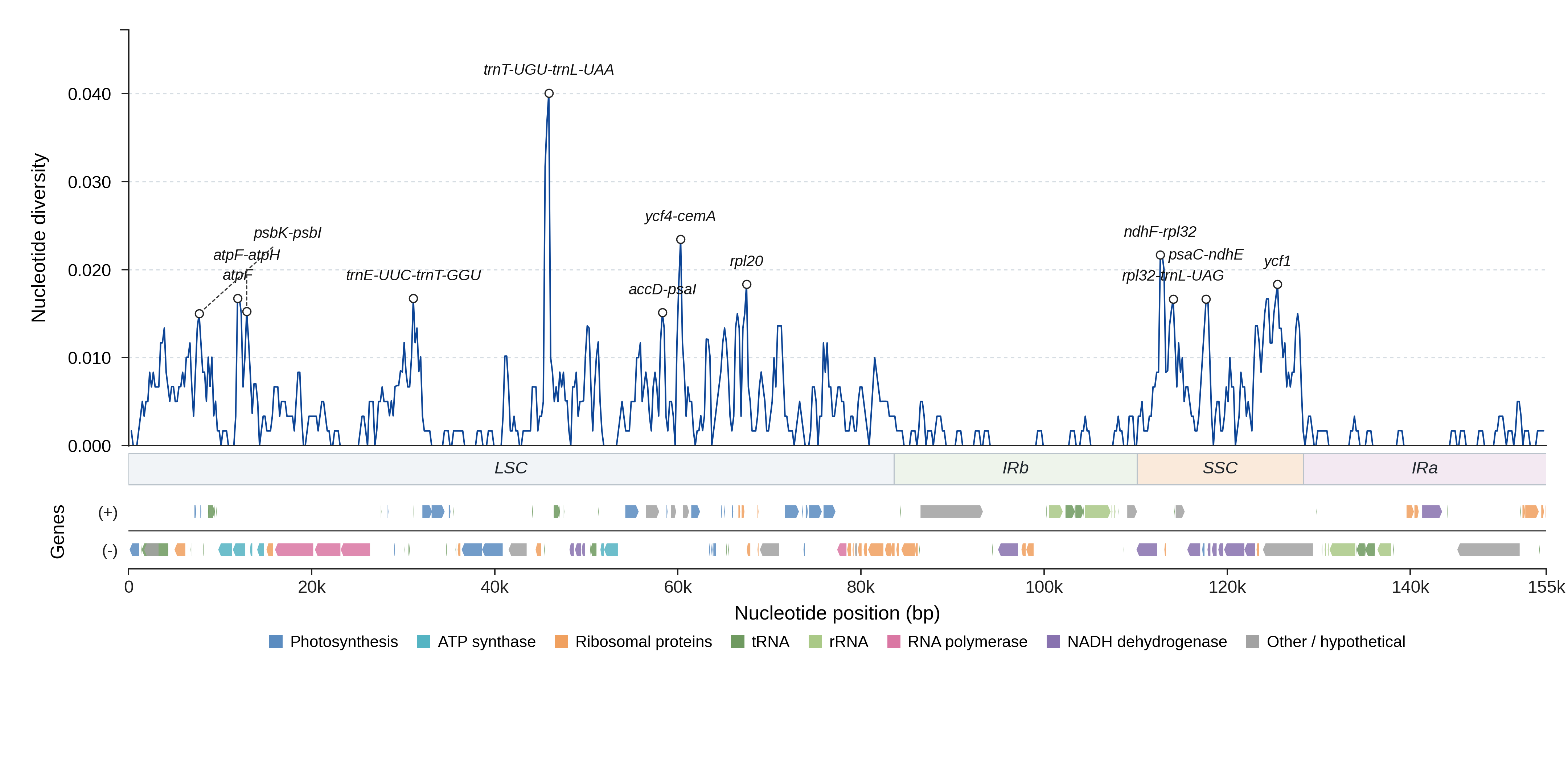 Sliding-window nucleotide diversity