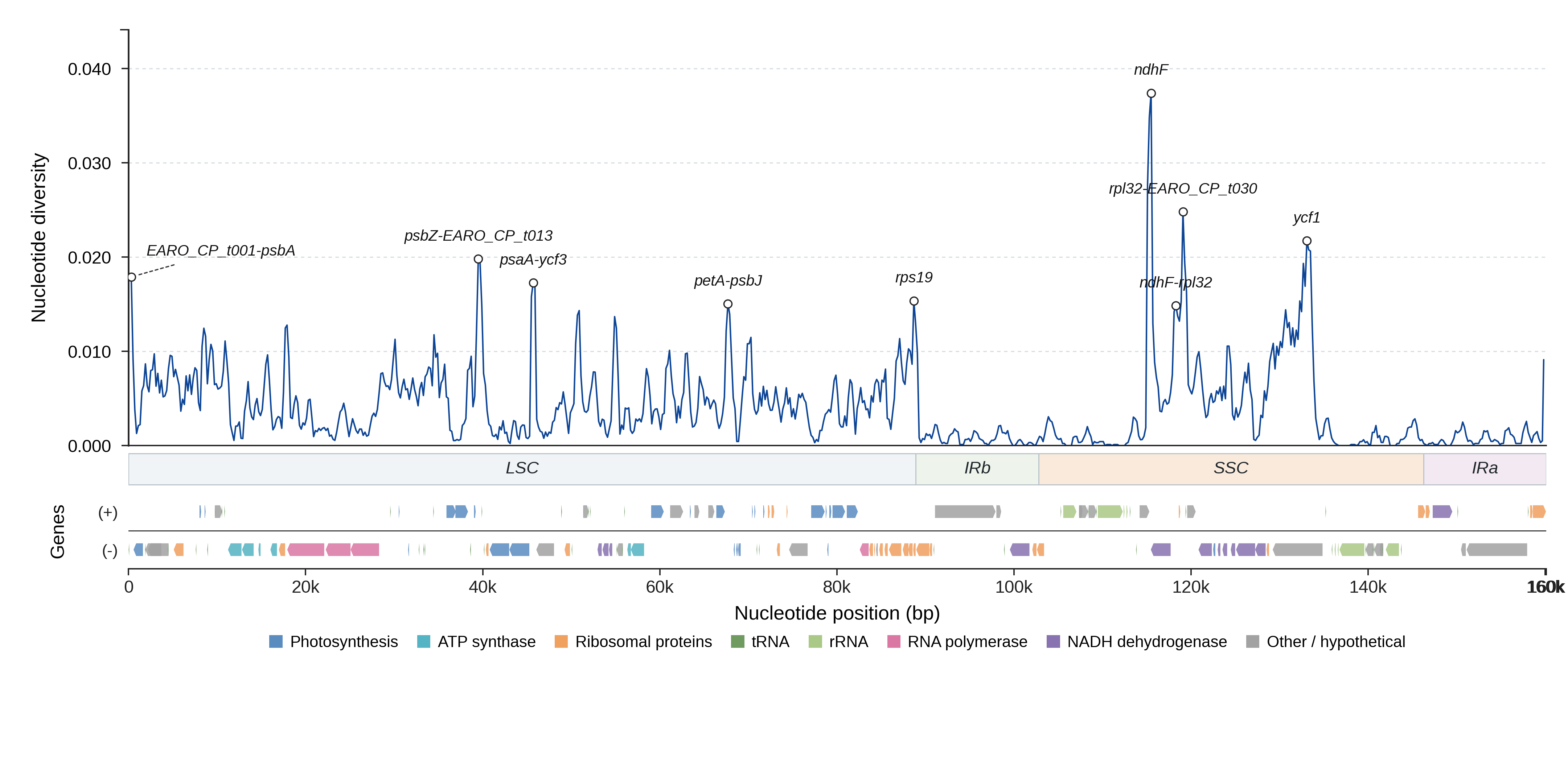 Sliding-window nucleotide diversity