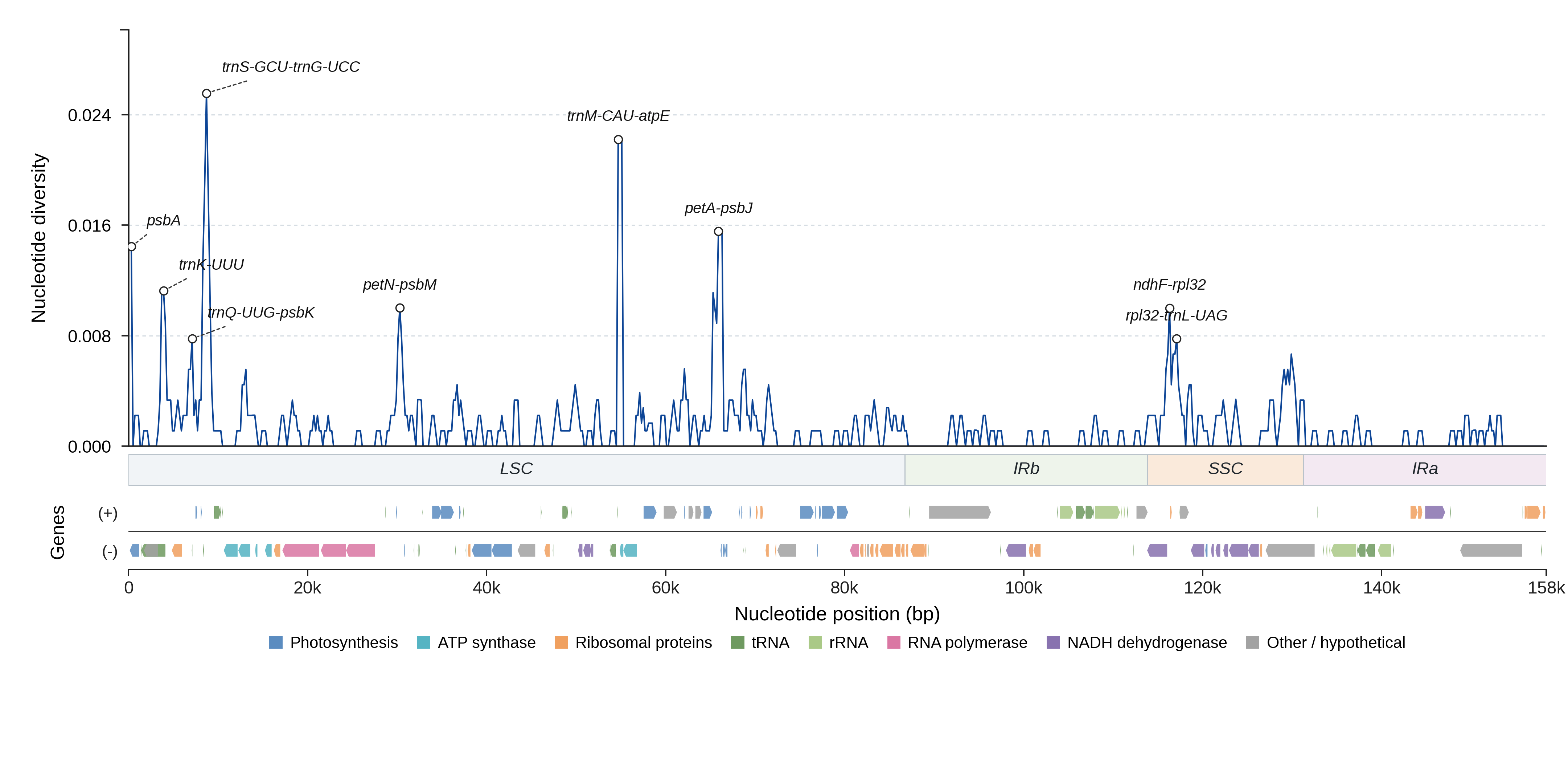 Sliding-window nucleotide diversity
