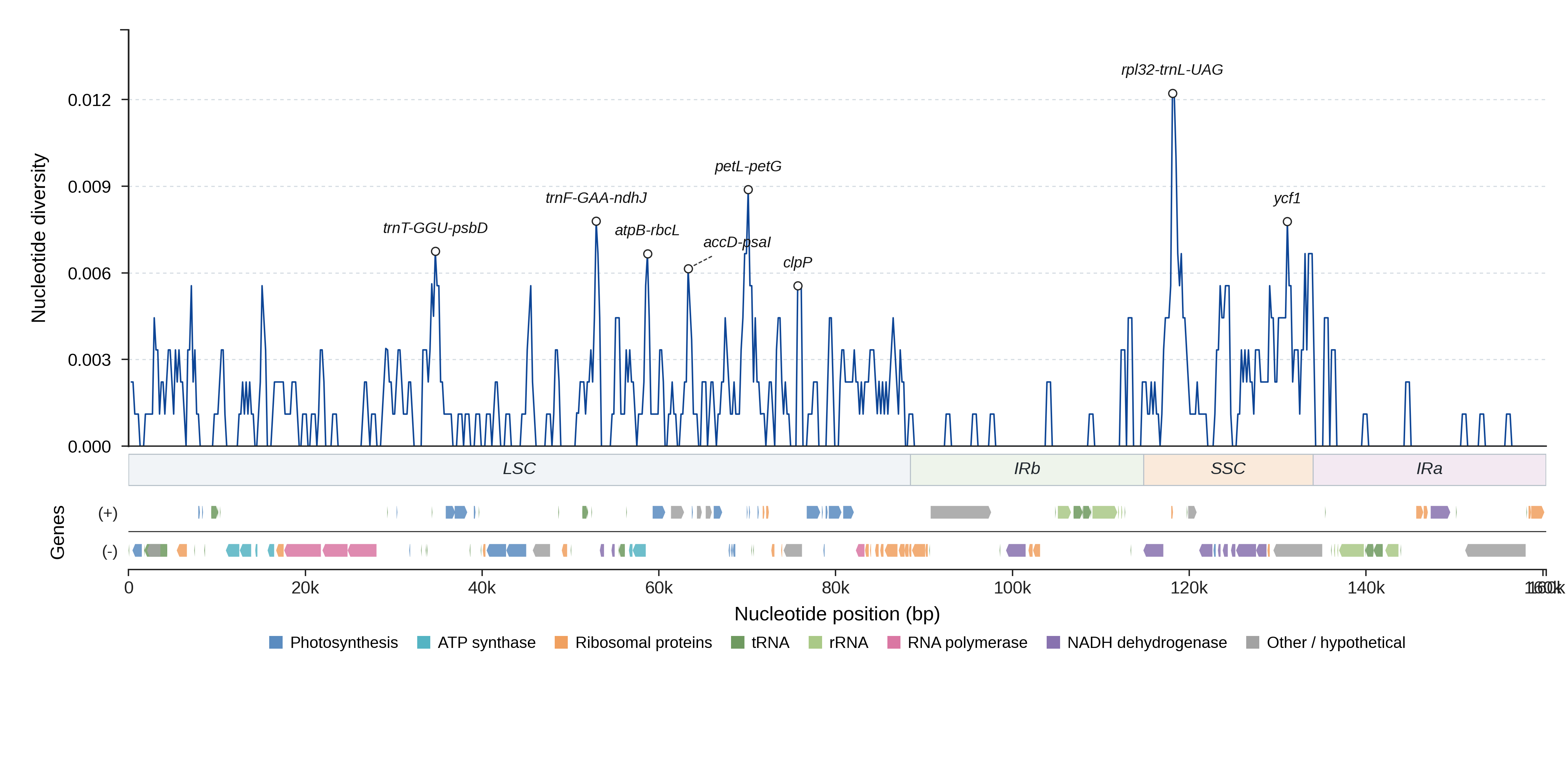 Sliding-window nucleotide diversity