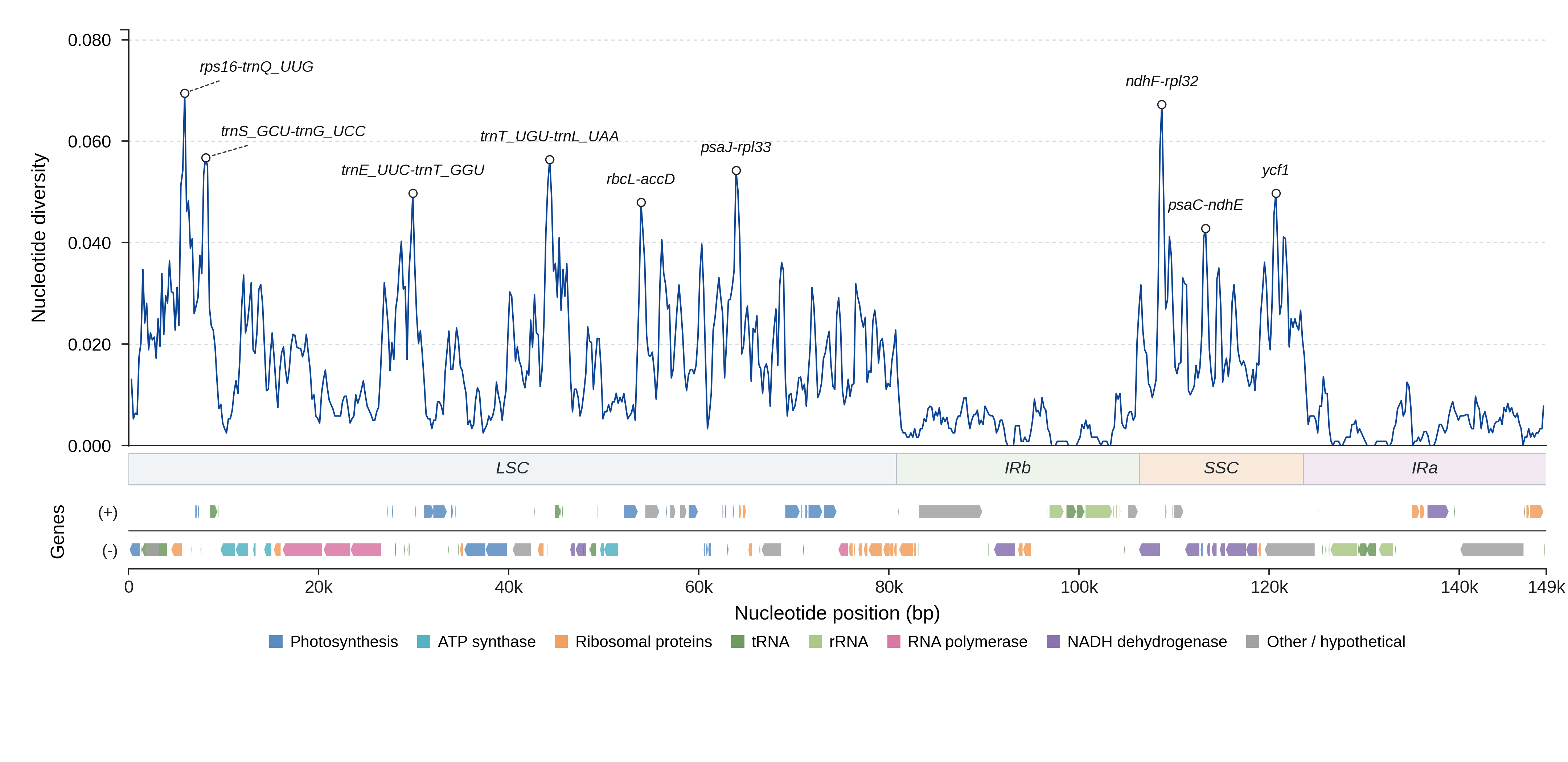 Sliding-window nucleotide diversity