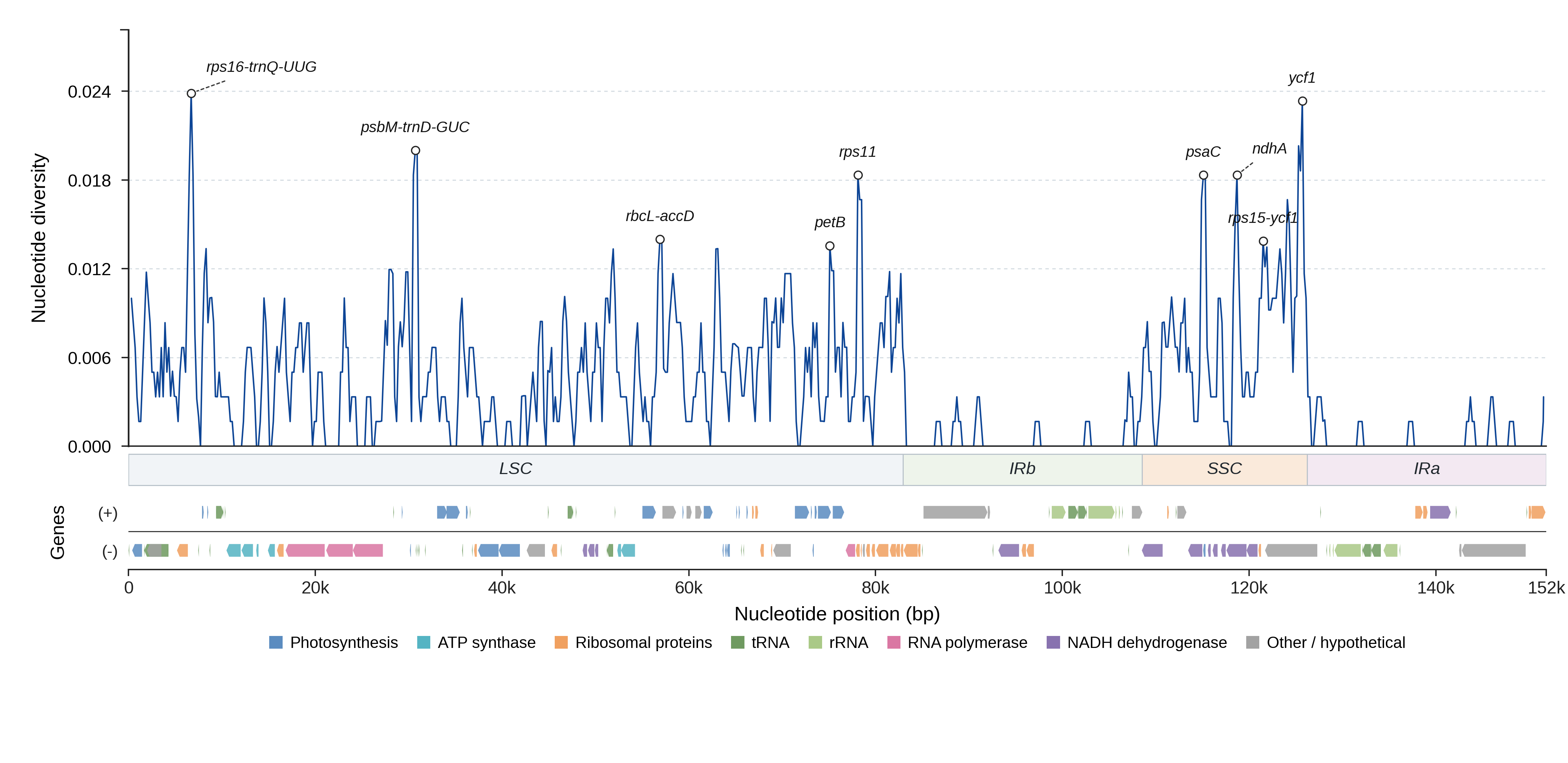 Sliding-window nucleotide diversity