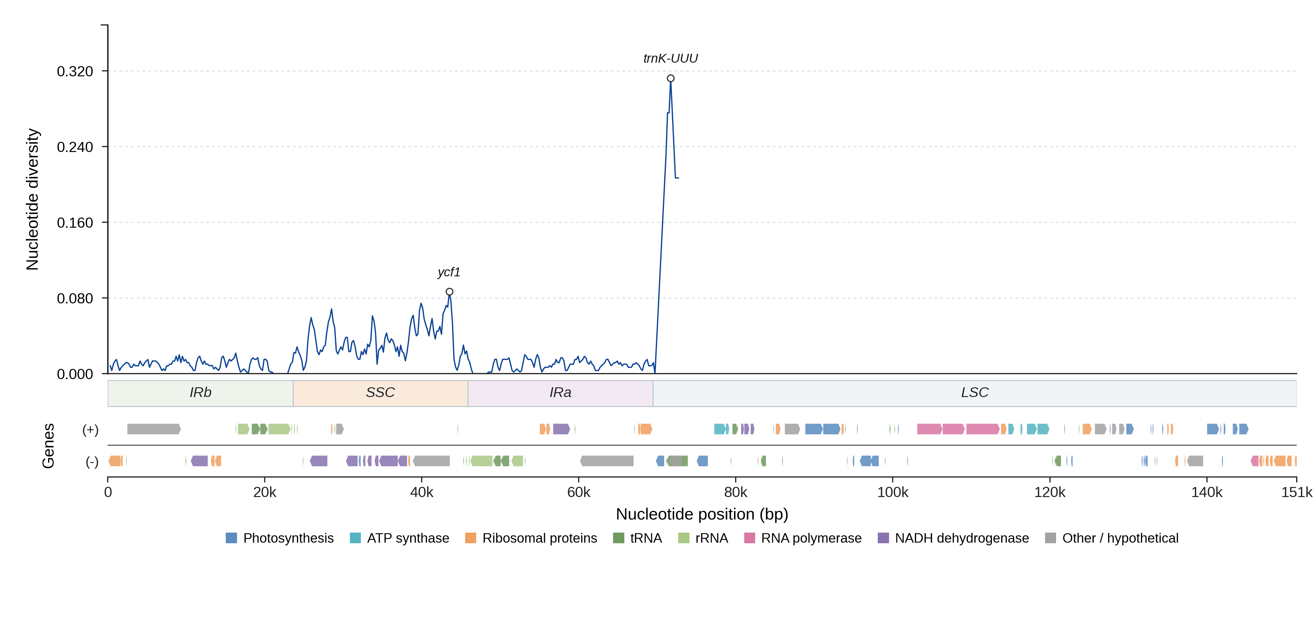 Sliding-window nucleotide diversity