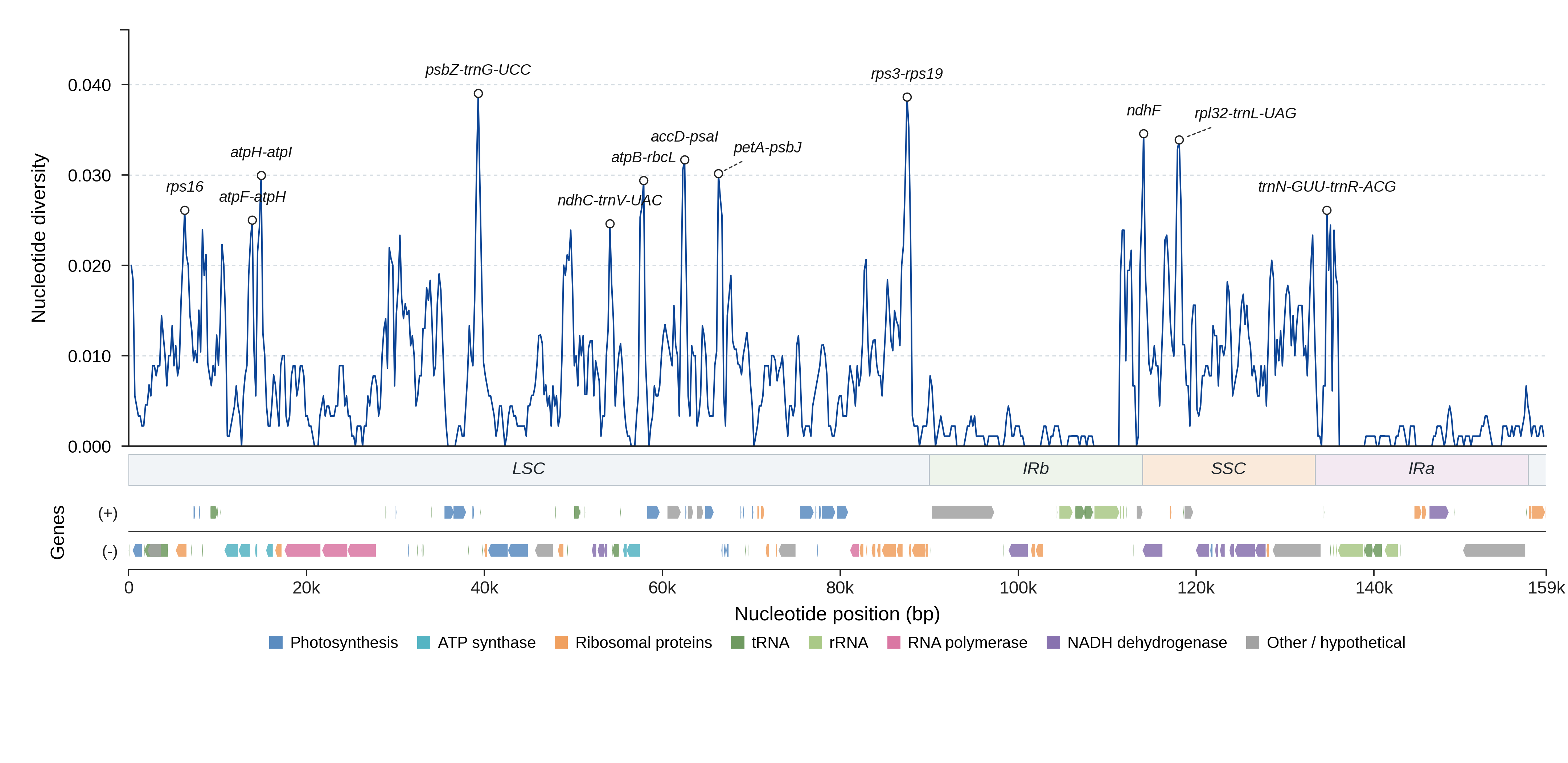 Sliding-window nucleotide diversity