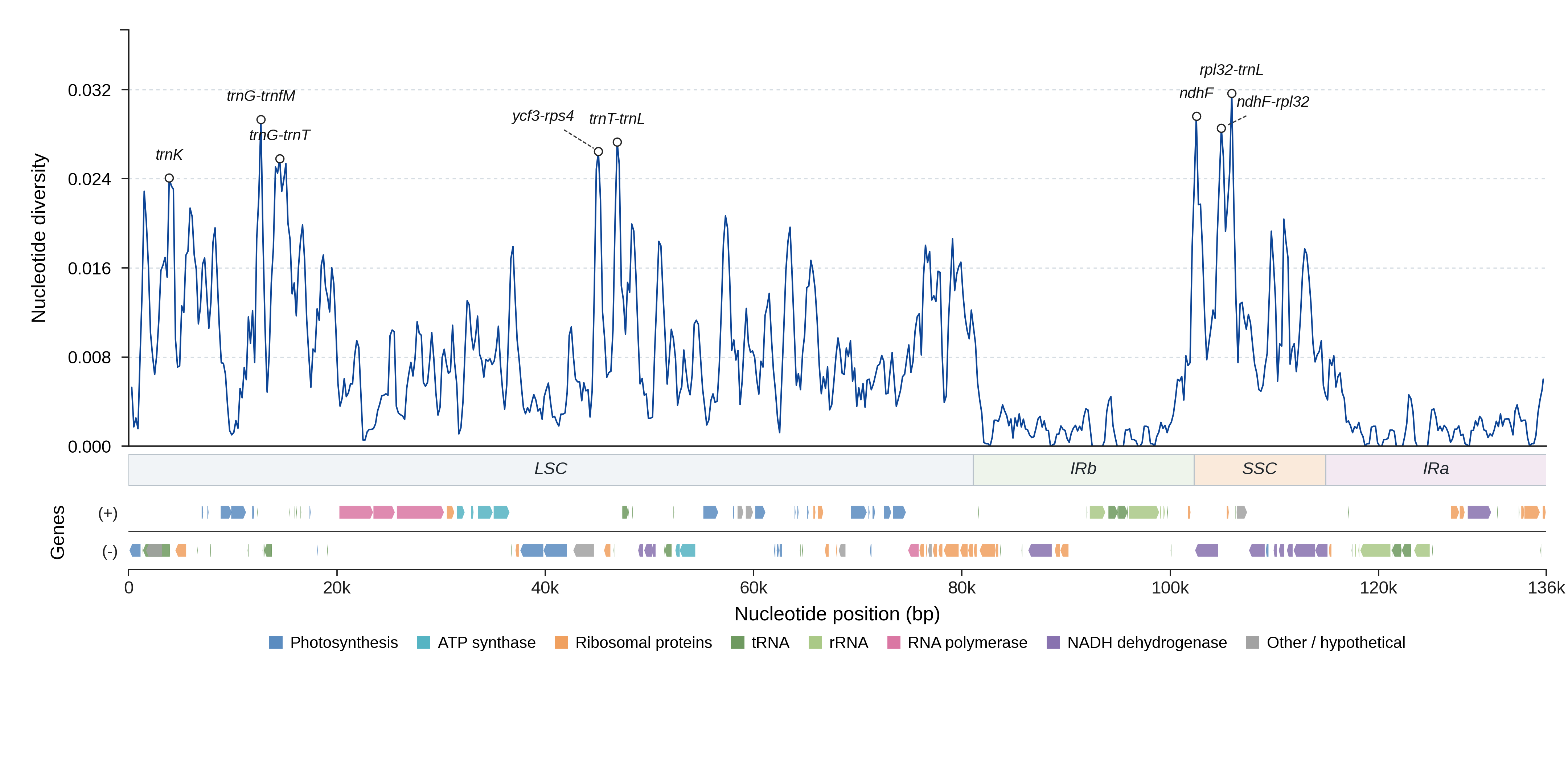 Sliding-window nucleotide diversity