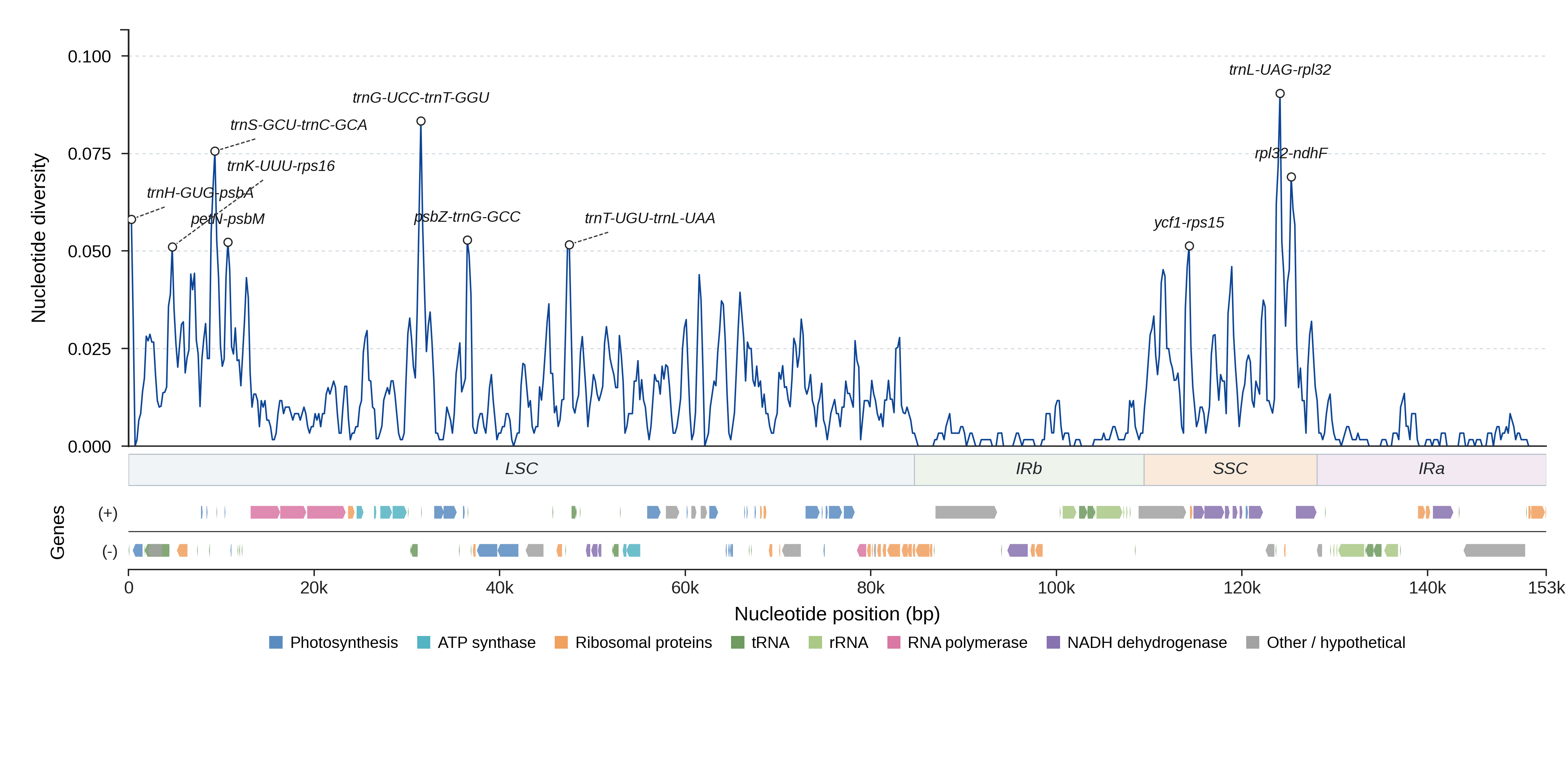 Sliding-window nucleotide diversity