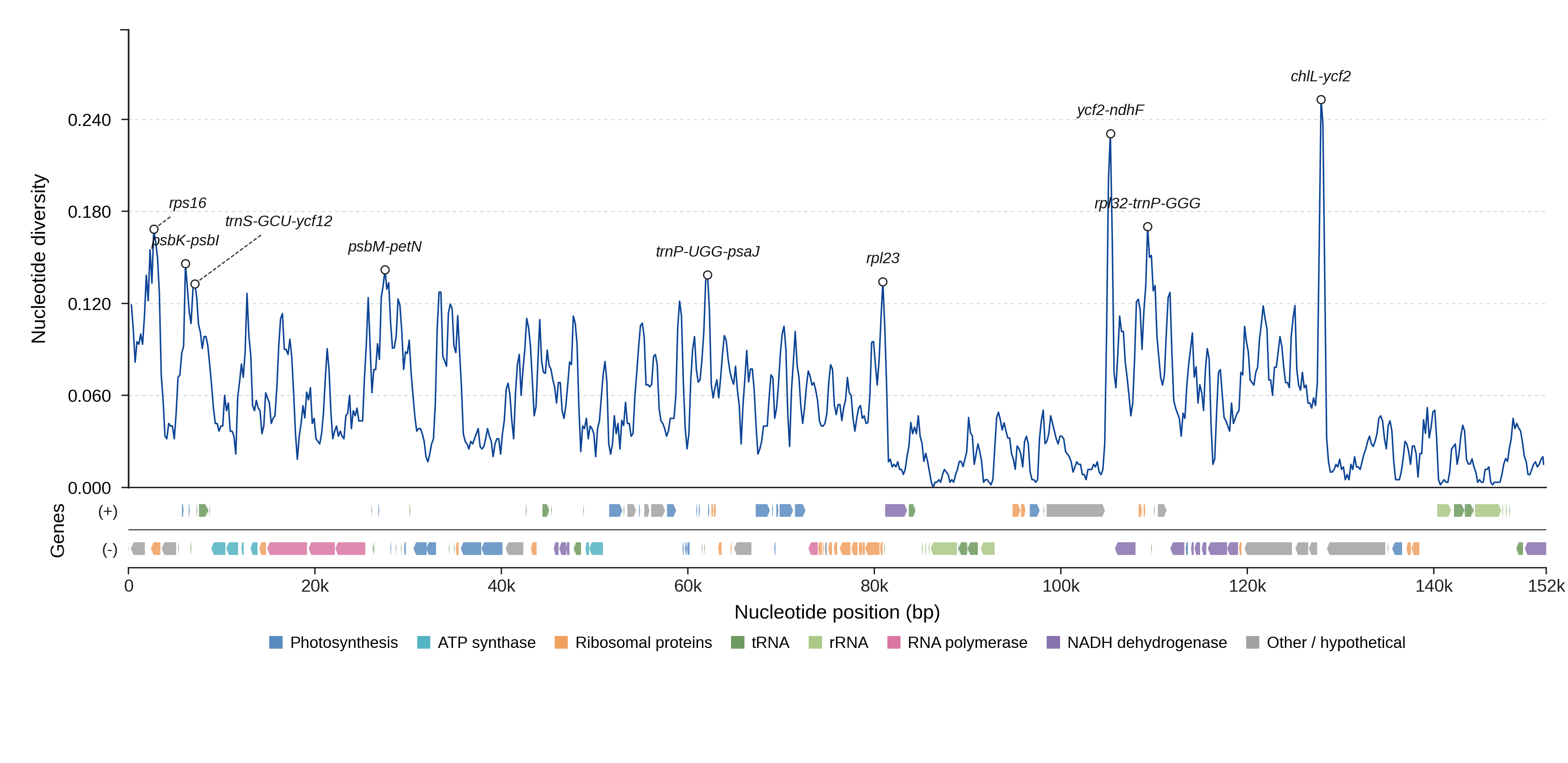 Sliding-window nucleotide diversity