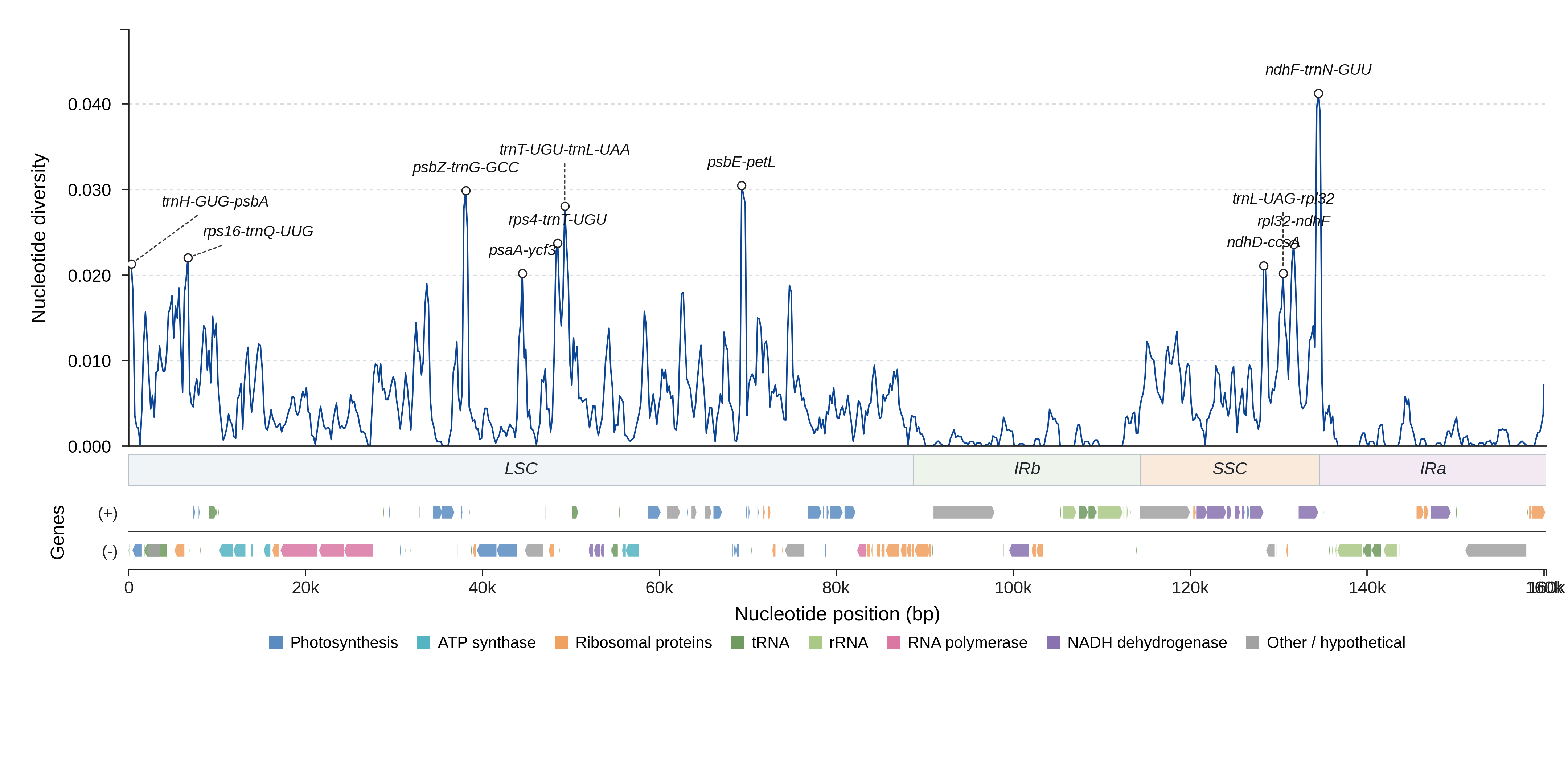 Sliding-window nucleotide diversity