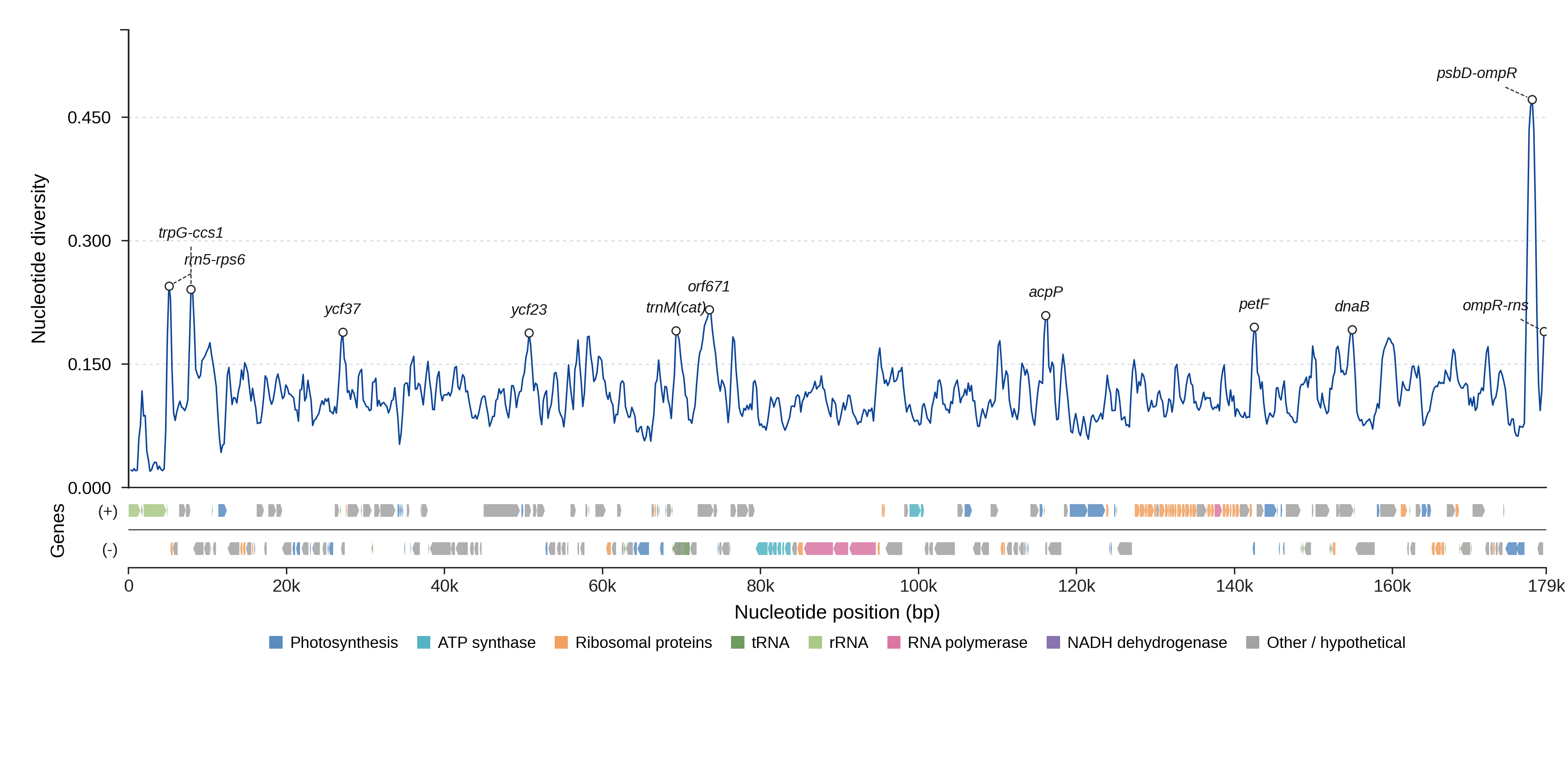 Sliding-window nucleotide diversity