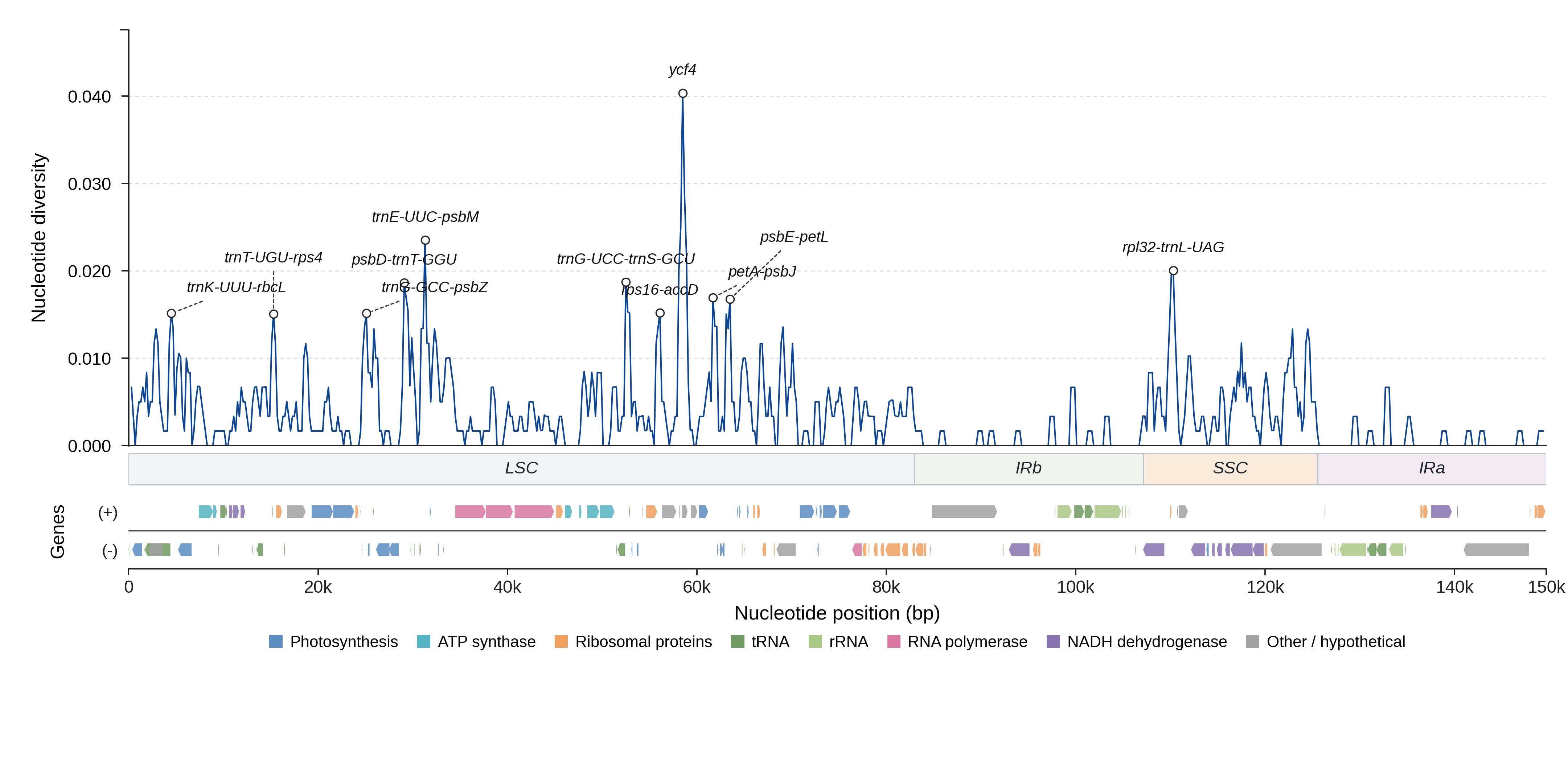 Sliding-window nucleotide diversity