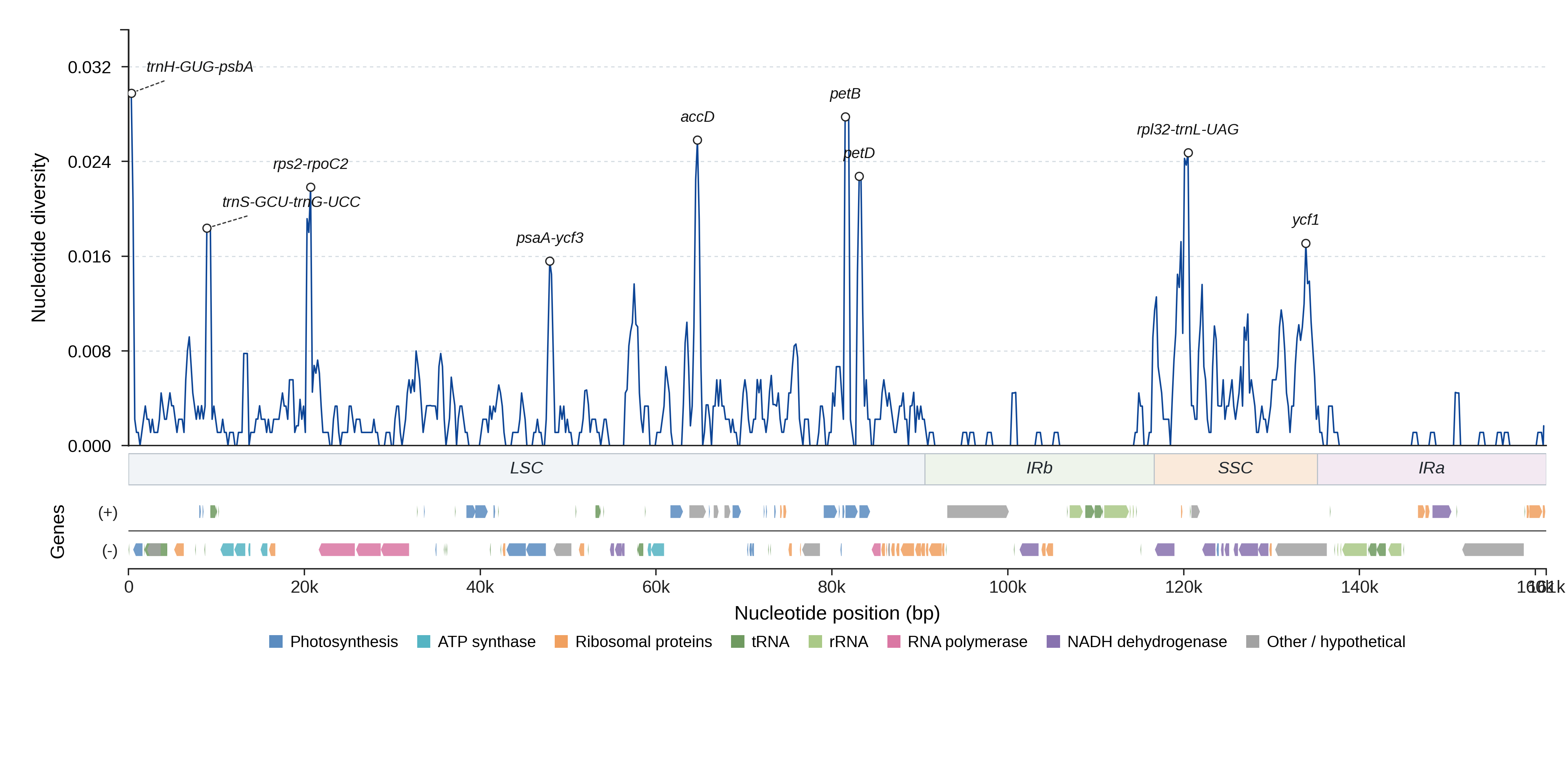 Sliding-window nucleotide diversity