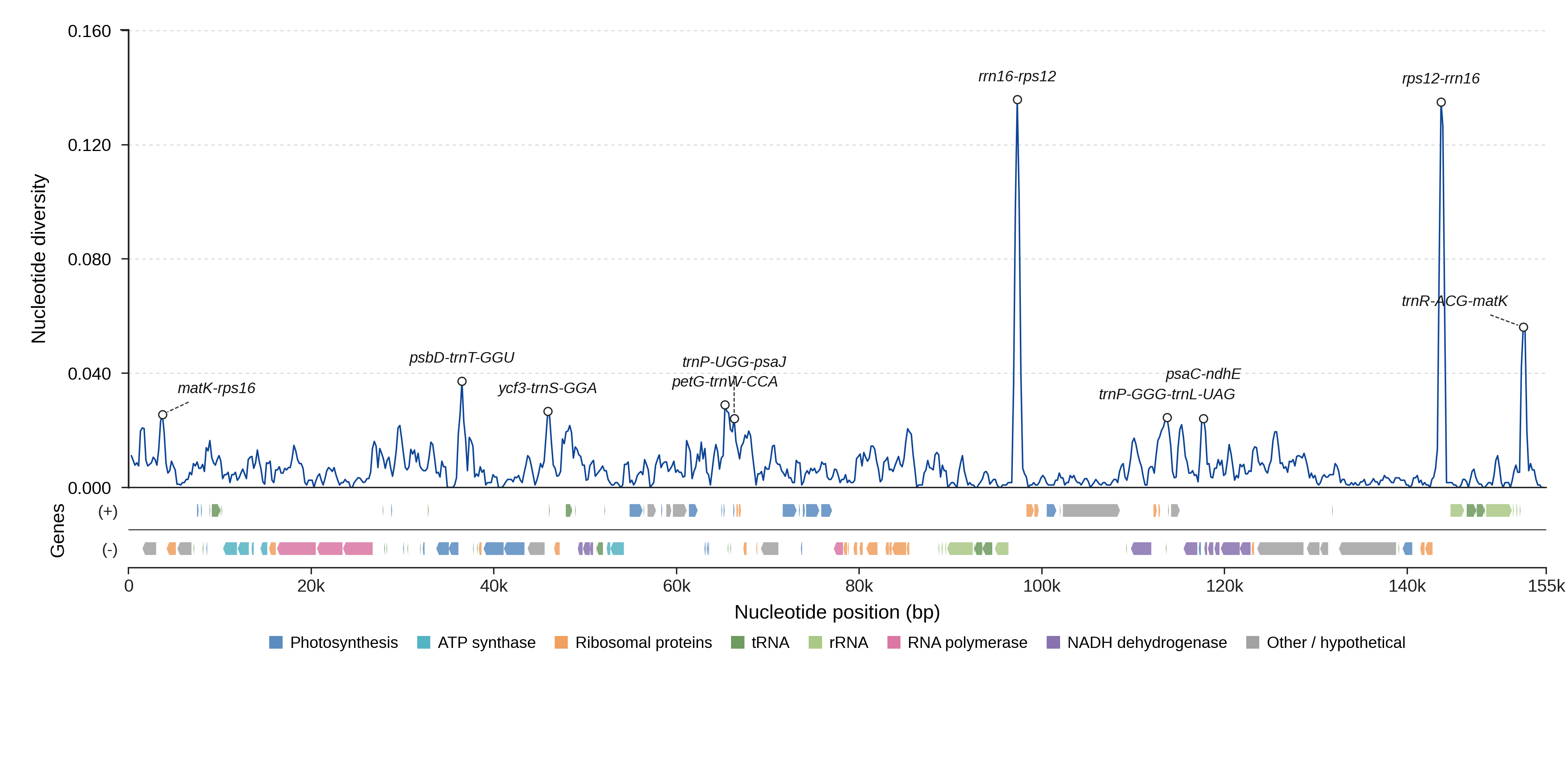 Sliding-window nucleotide diversity