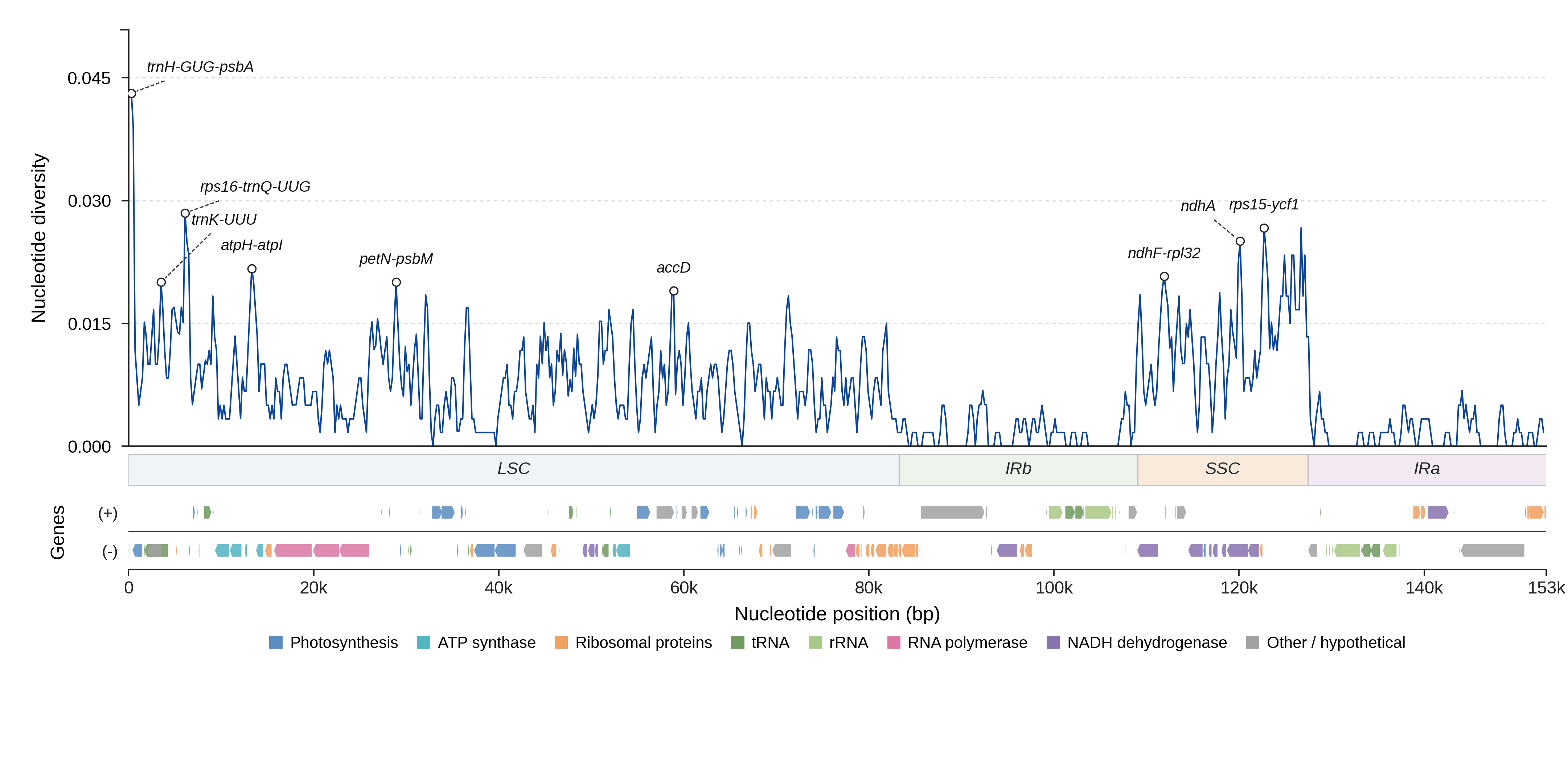 Sliding-window nucleotide diversity