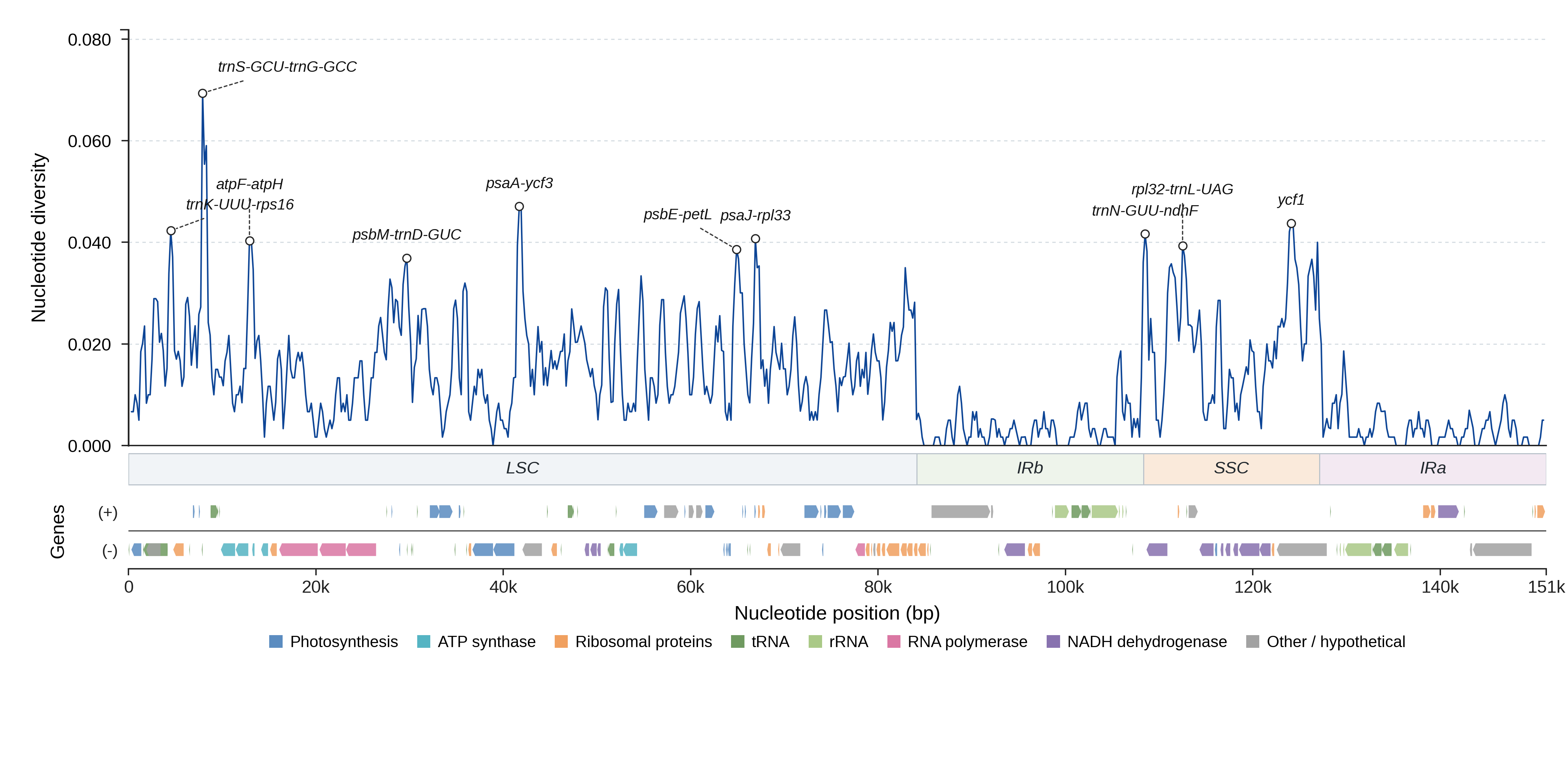 Sliding-window nucleotide diversity