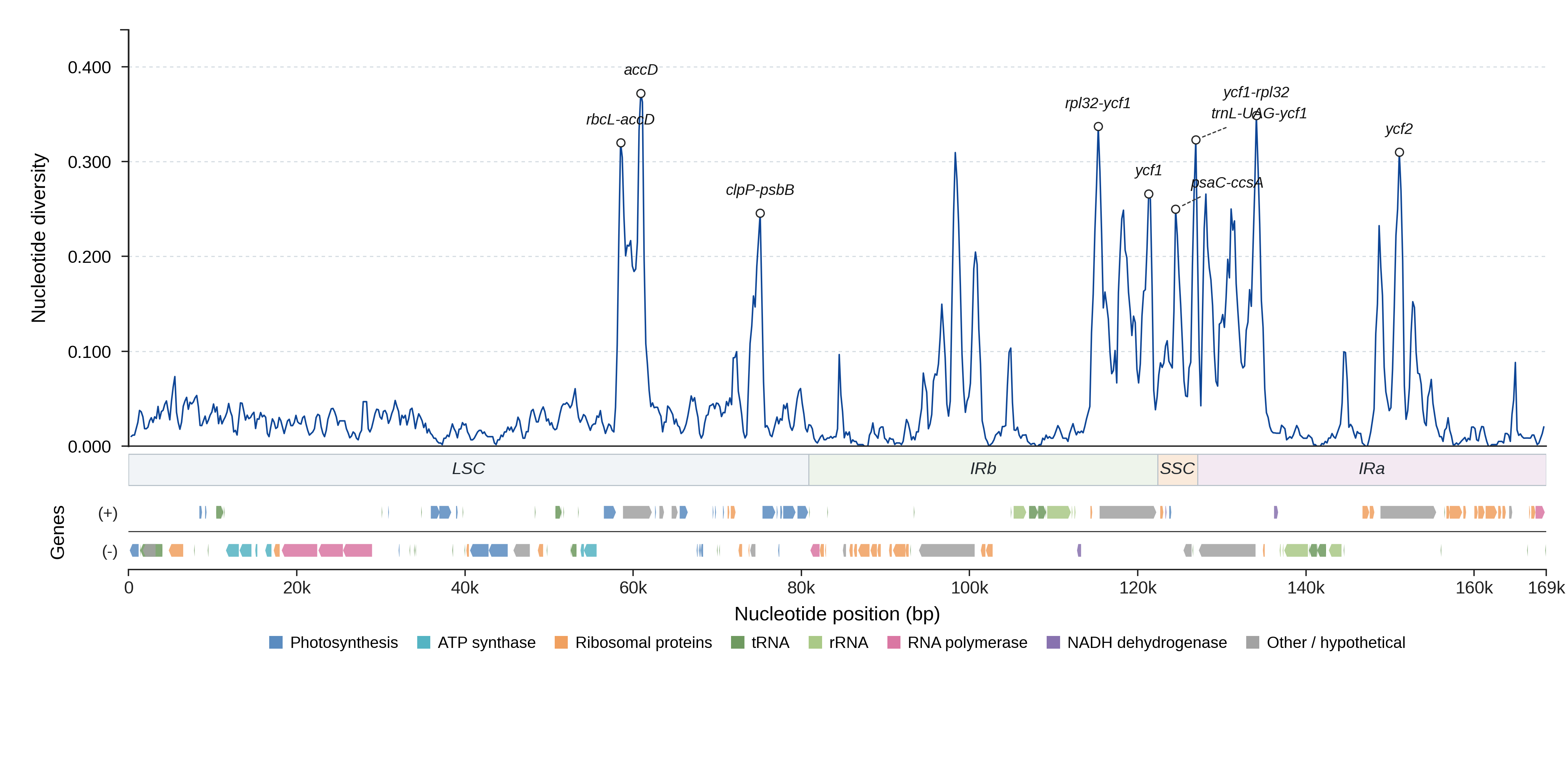 Sliding-window nucleotide diversity