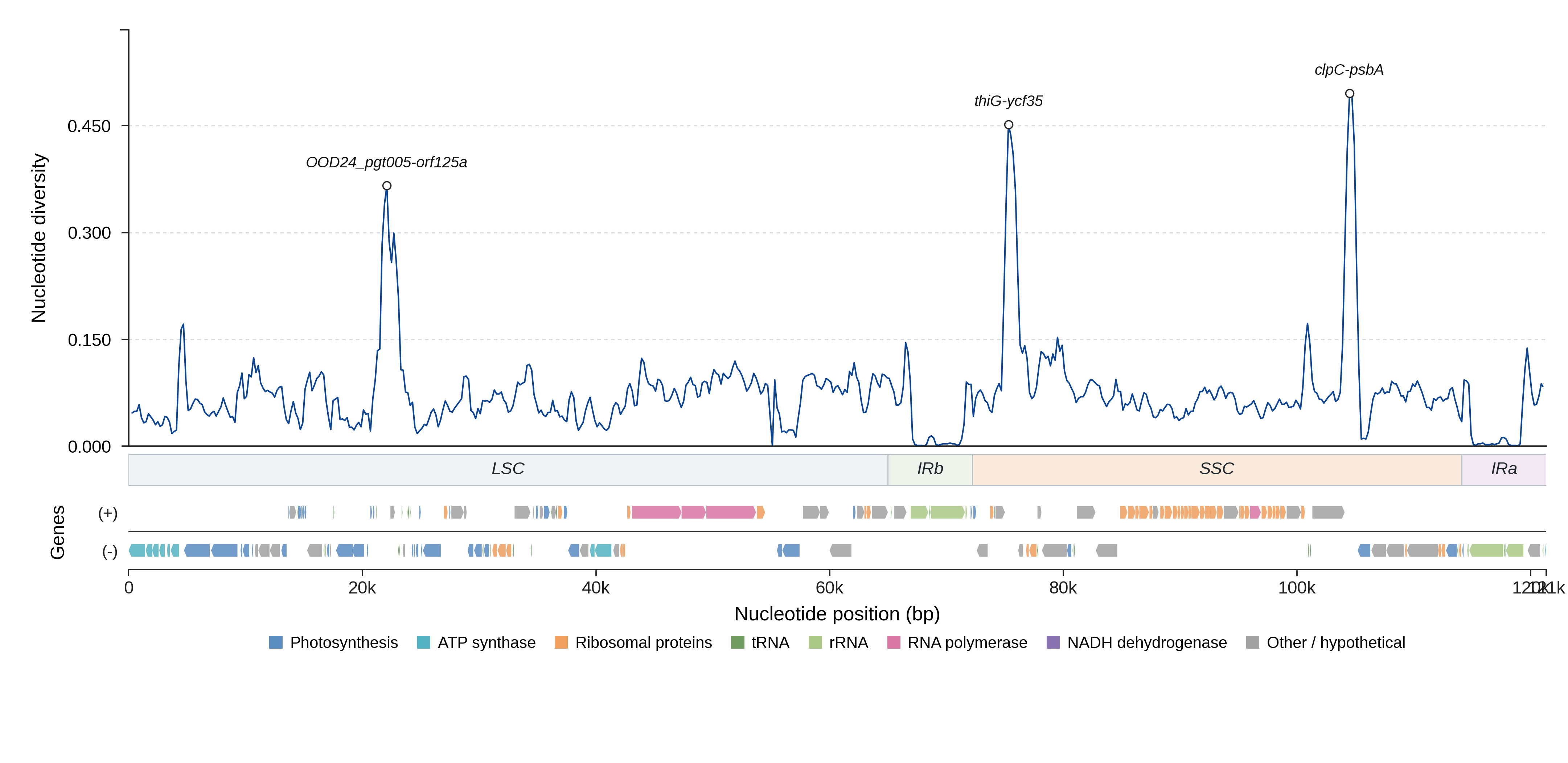 Sliding-window nucleotide diversity