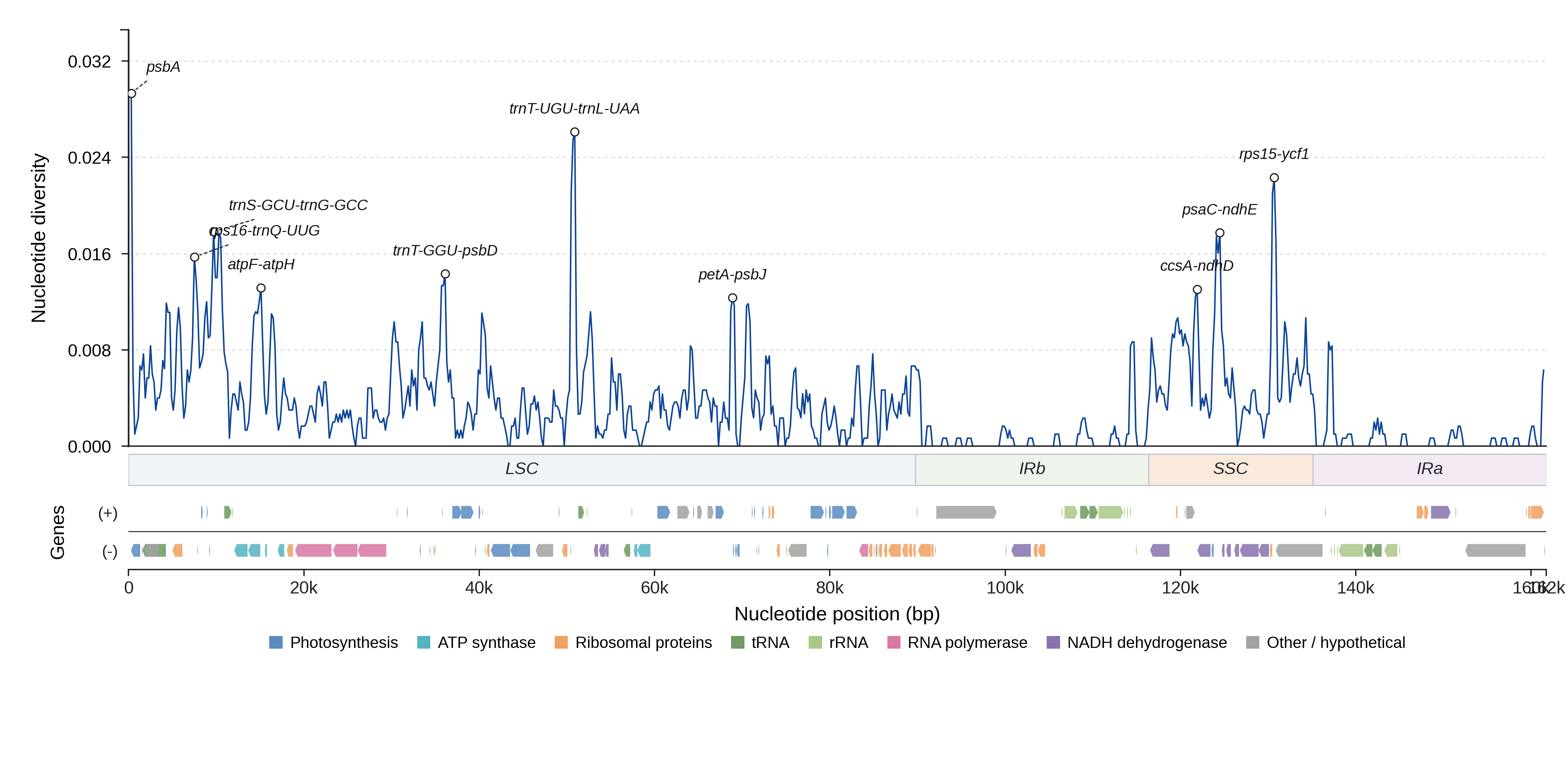 Sliding-window nucleotide diversity