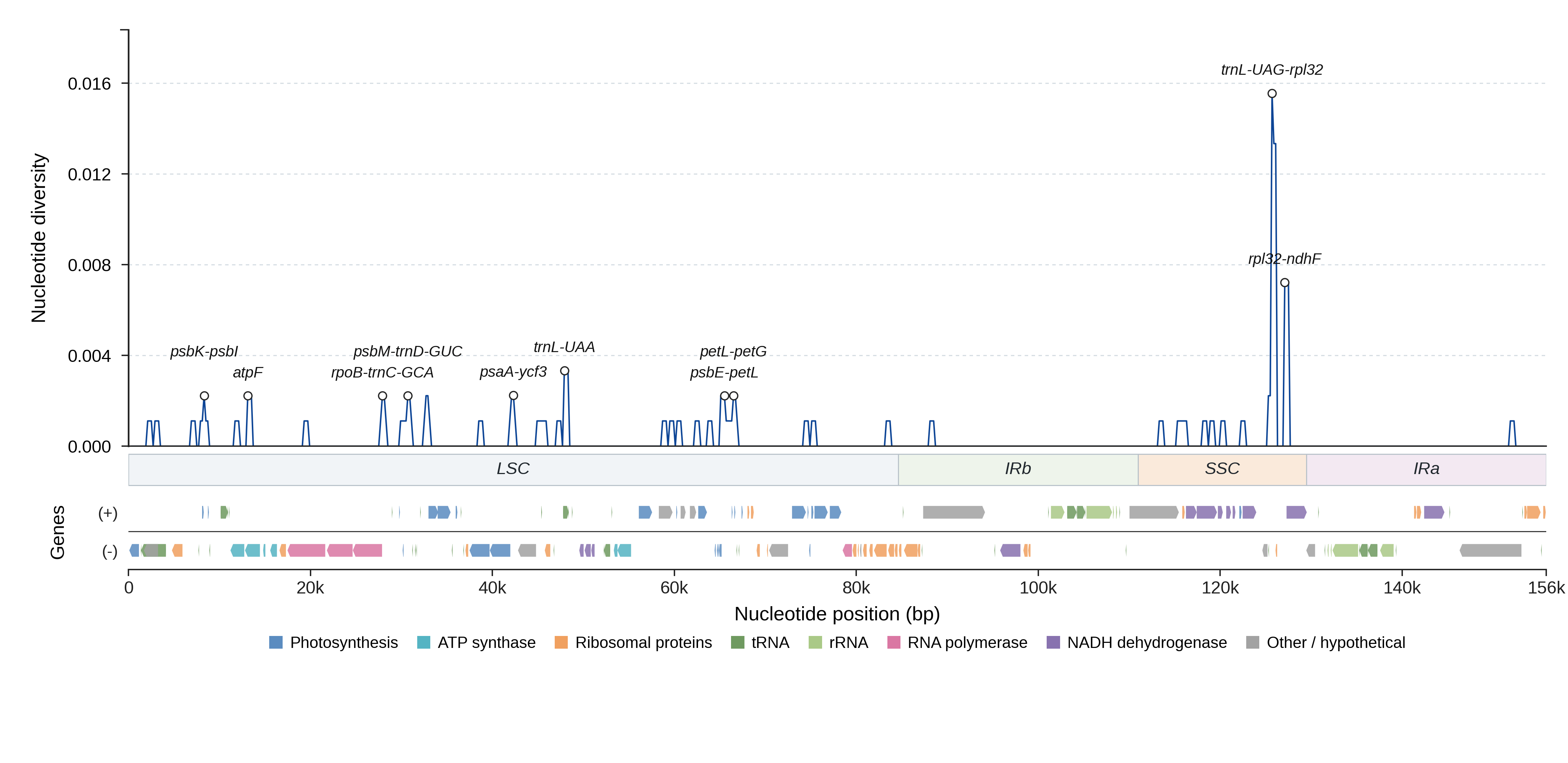 Sliding-window nucleotide diversity