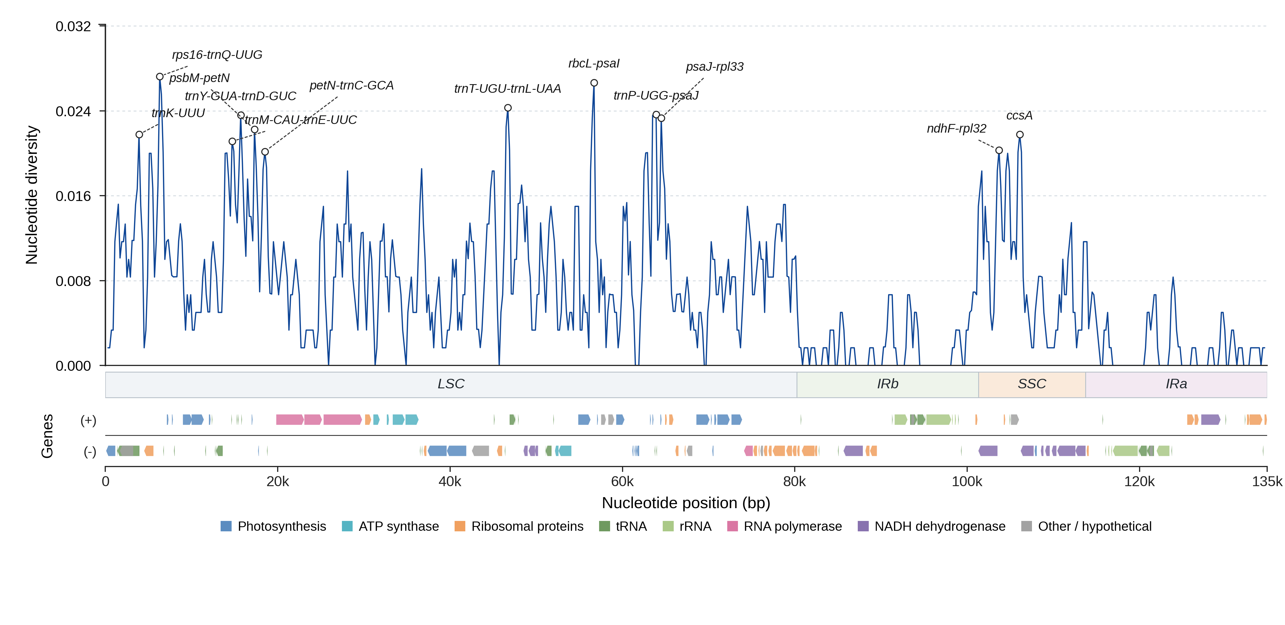 Sliding-window nucleotide diversity