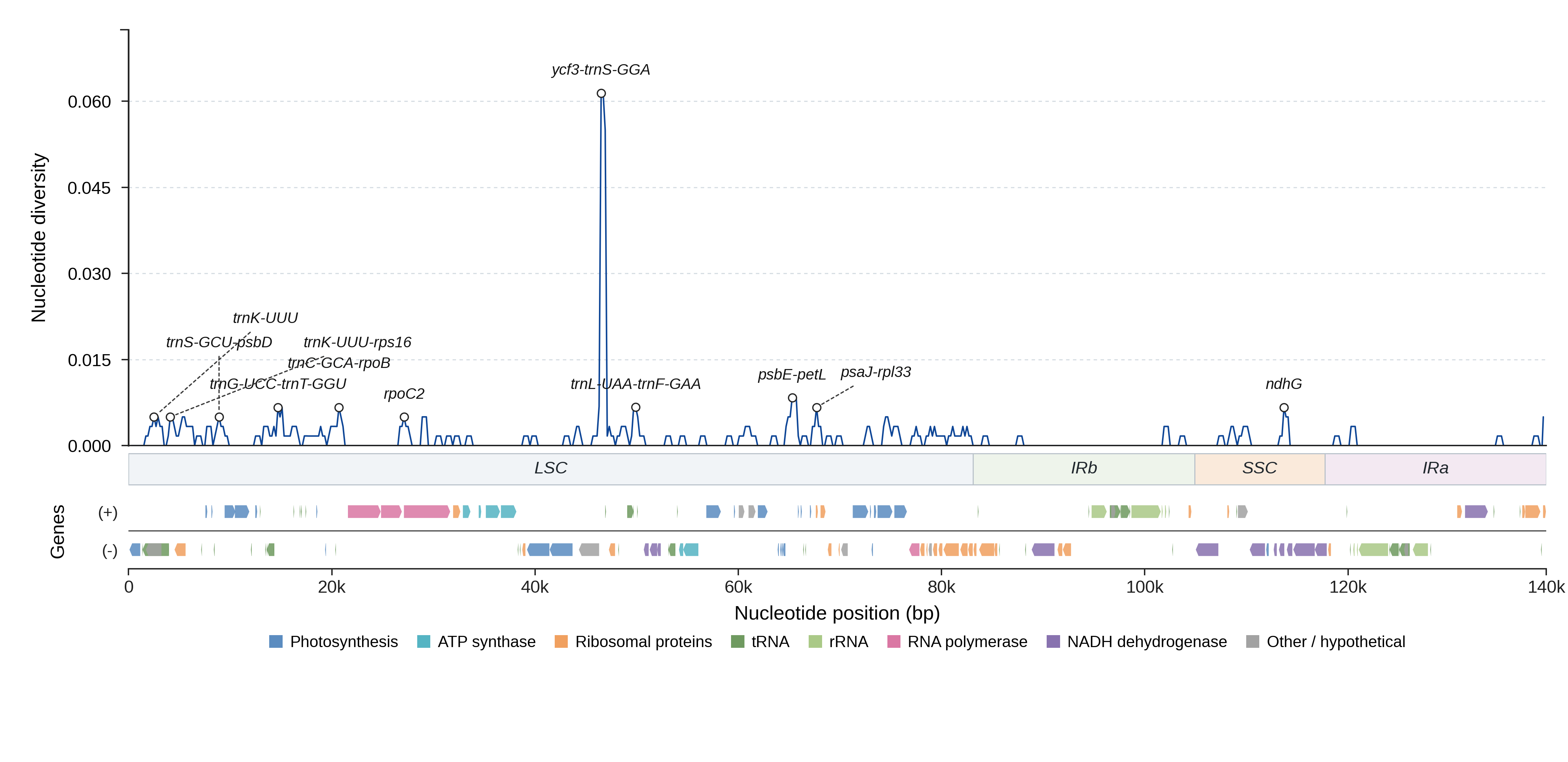 Sliding-window nucleotide diversity