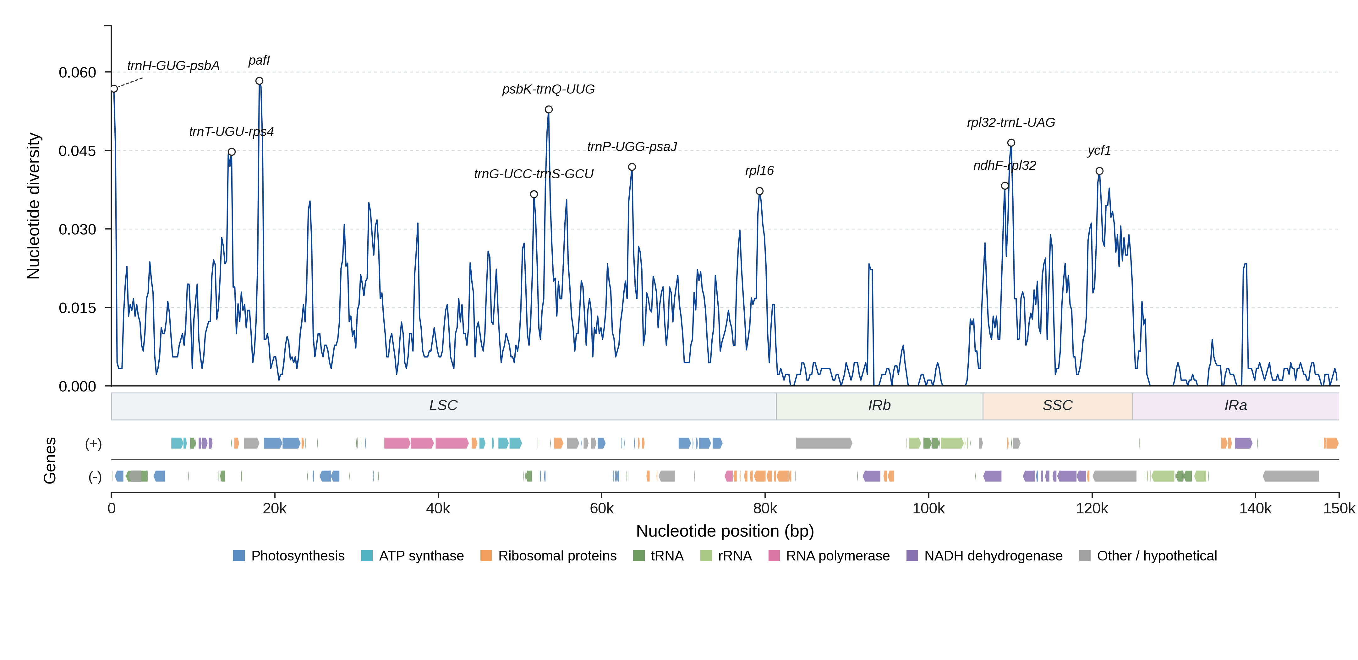 Sliding-window nucleotide diversity