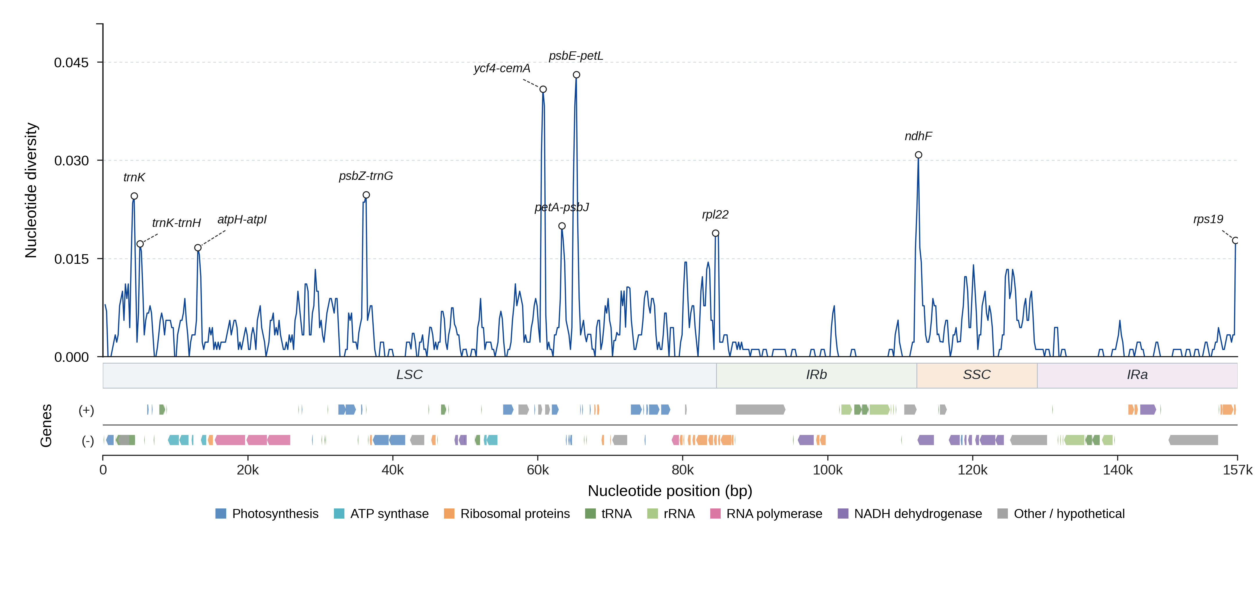 Sliding-window nucleotide diversity