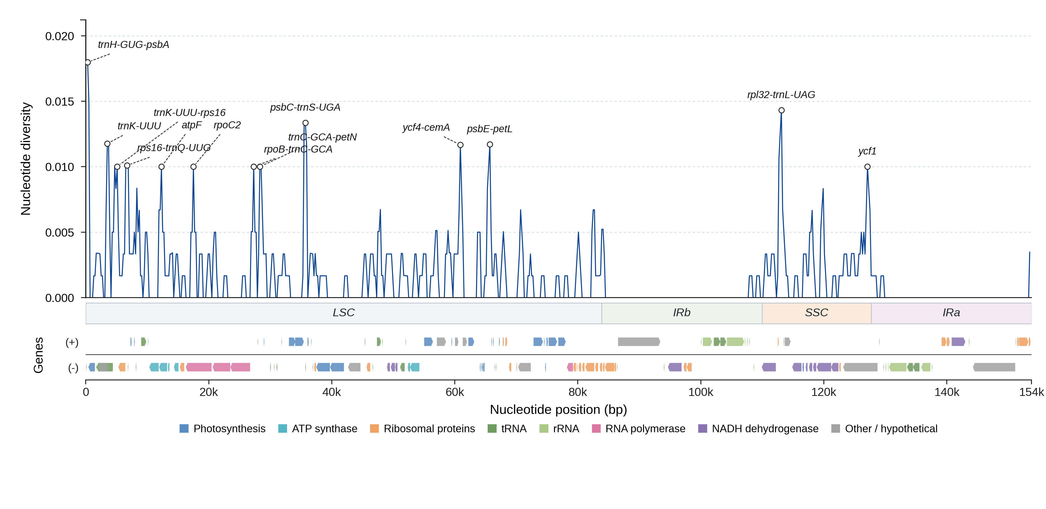 Sliding-window nucleotide diversity