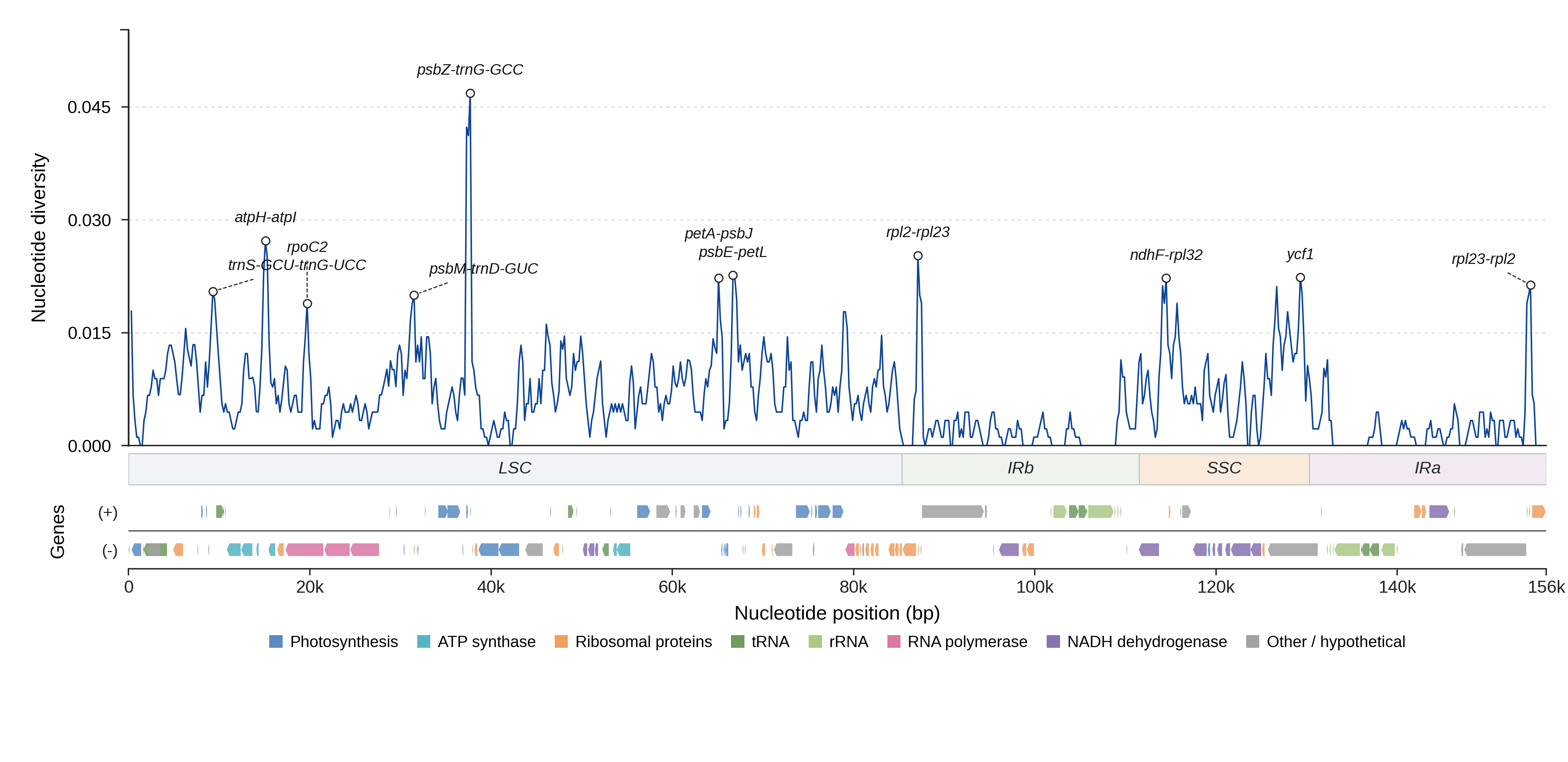 Sliding-window nucleotide diversity