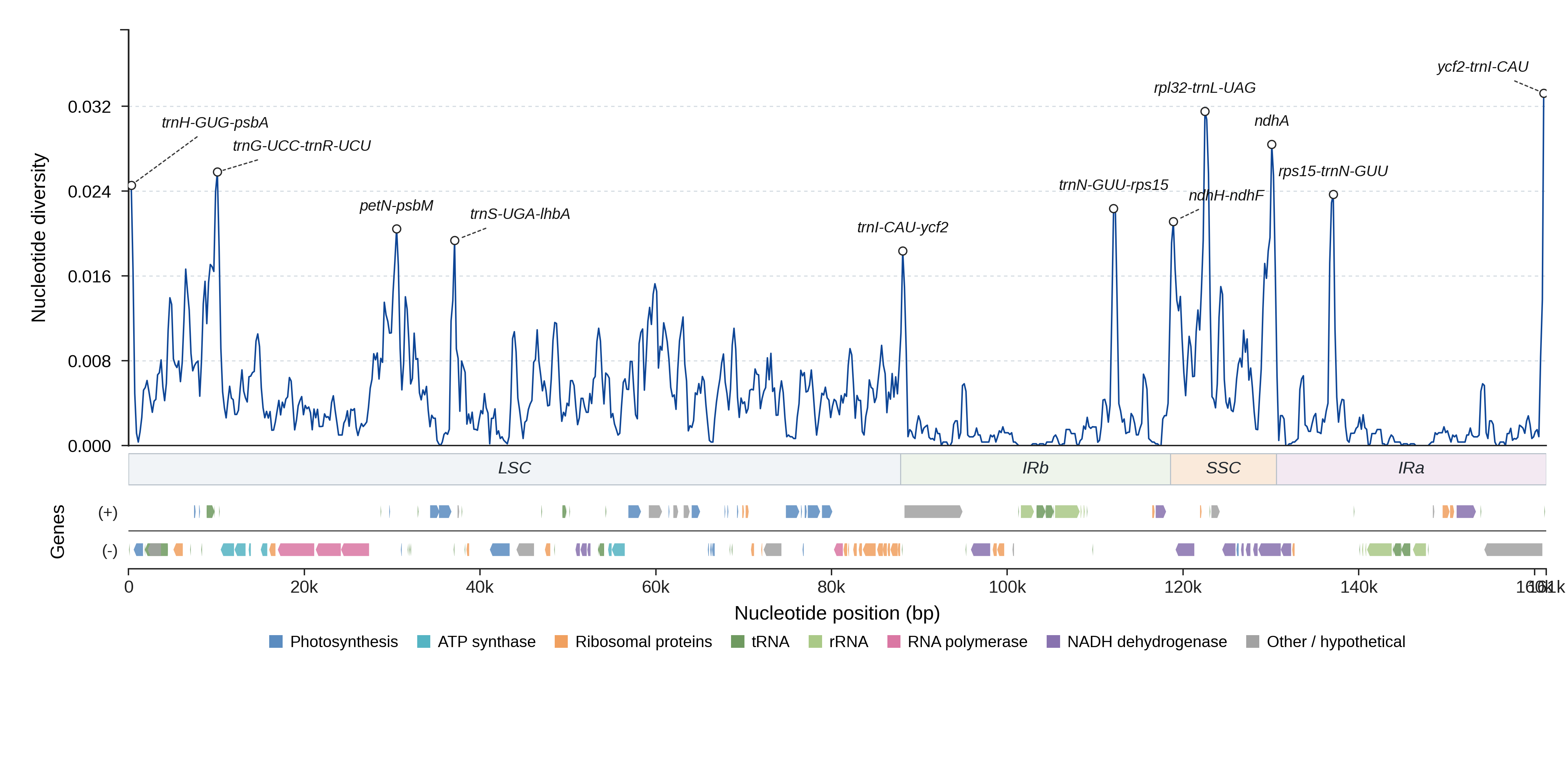 Sliding-window nucleotide diversity
