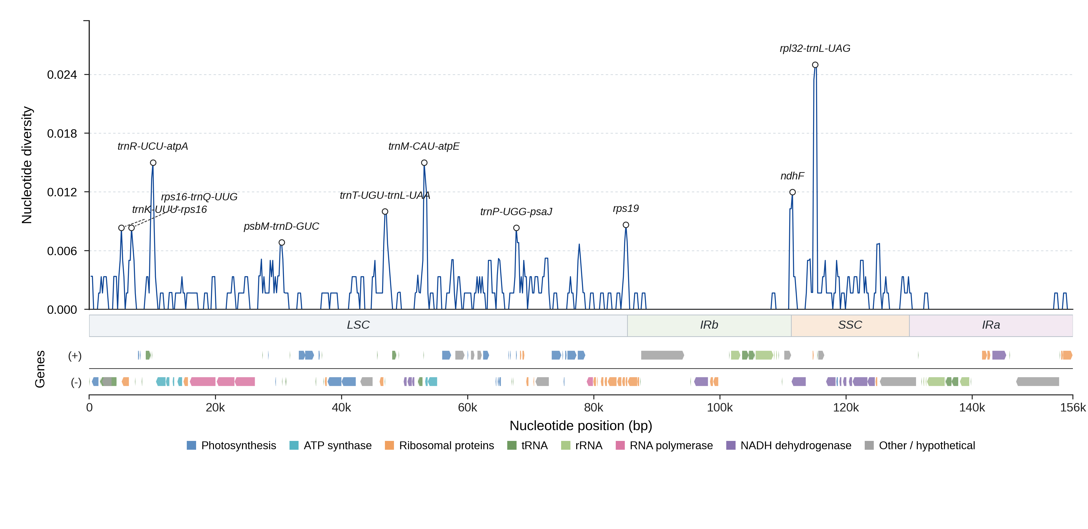 Sliding-window nucleotide diversity