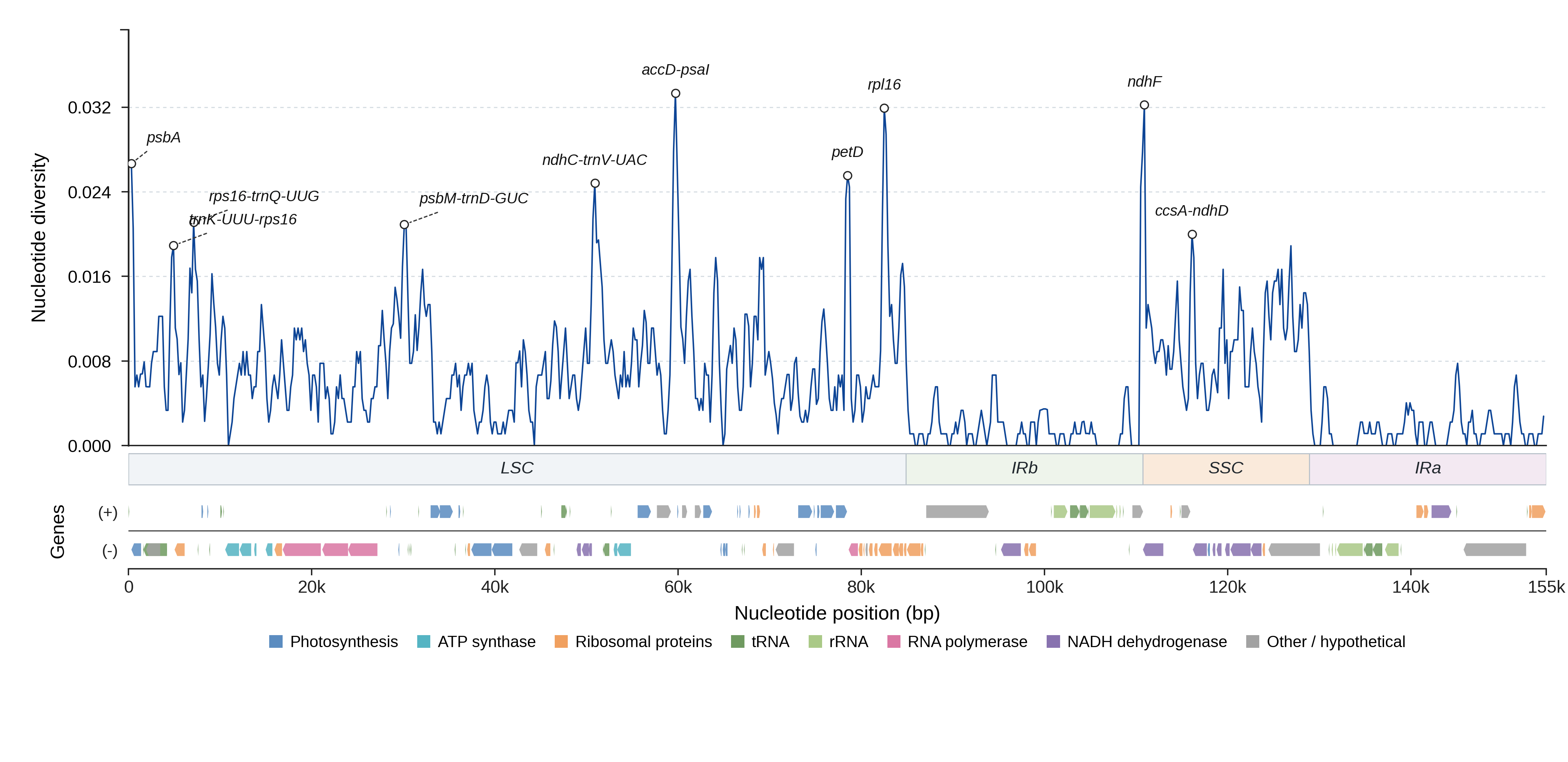 Sliding-window nucleotide diversity