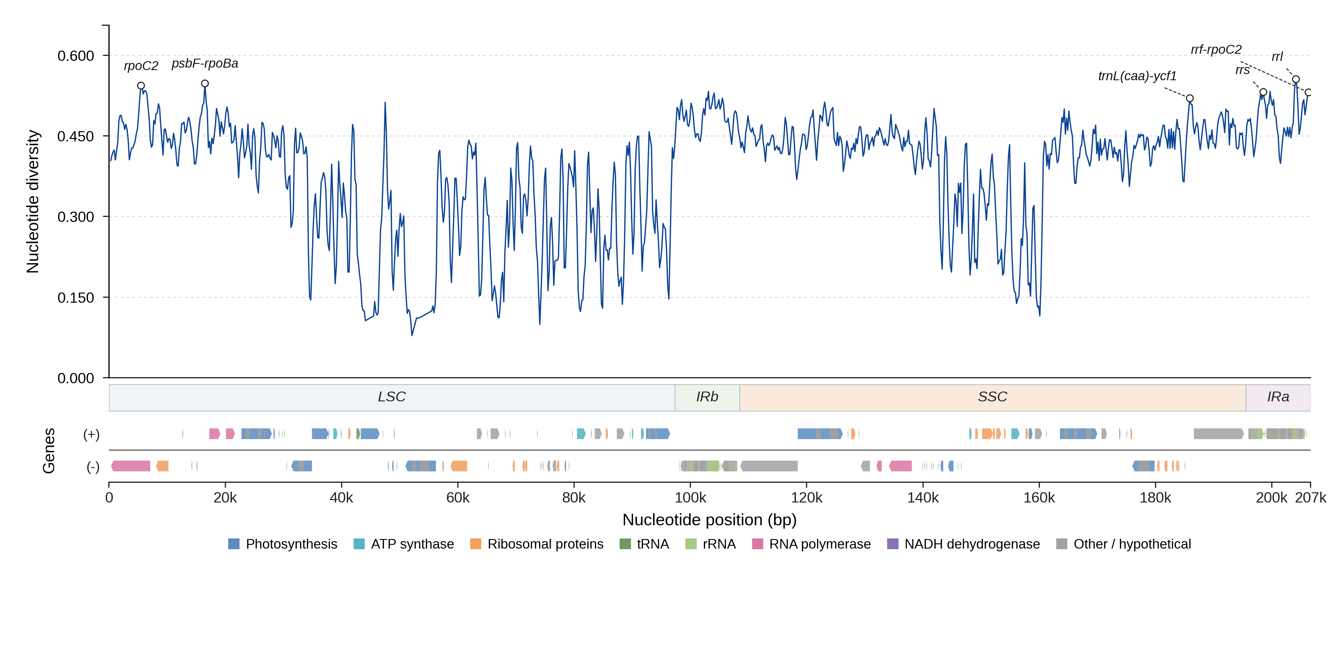 Sliding-window nucleotide diversity