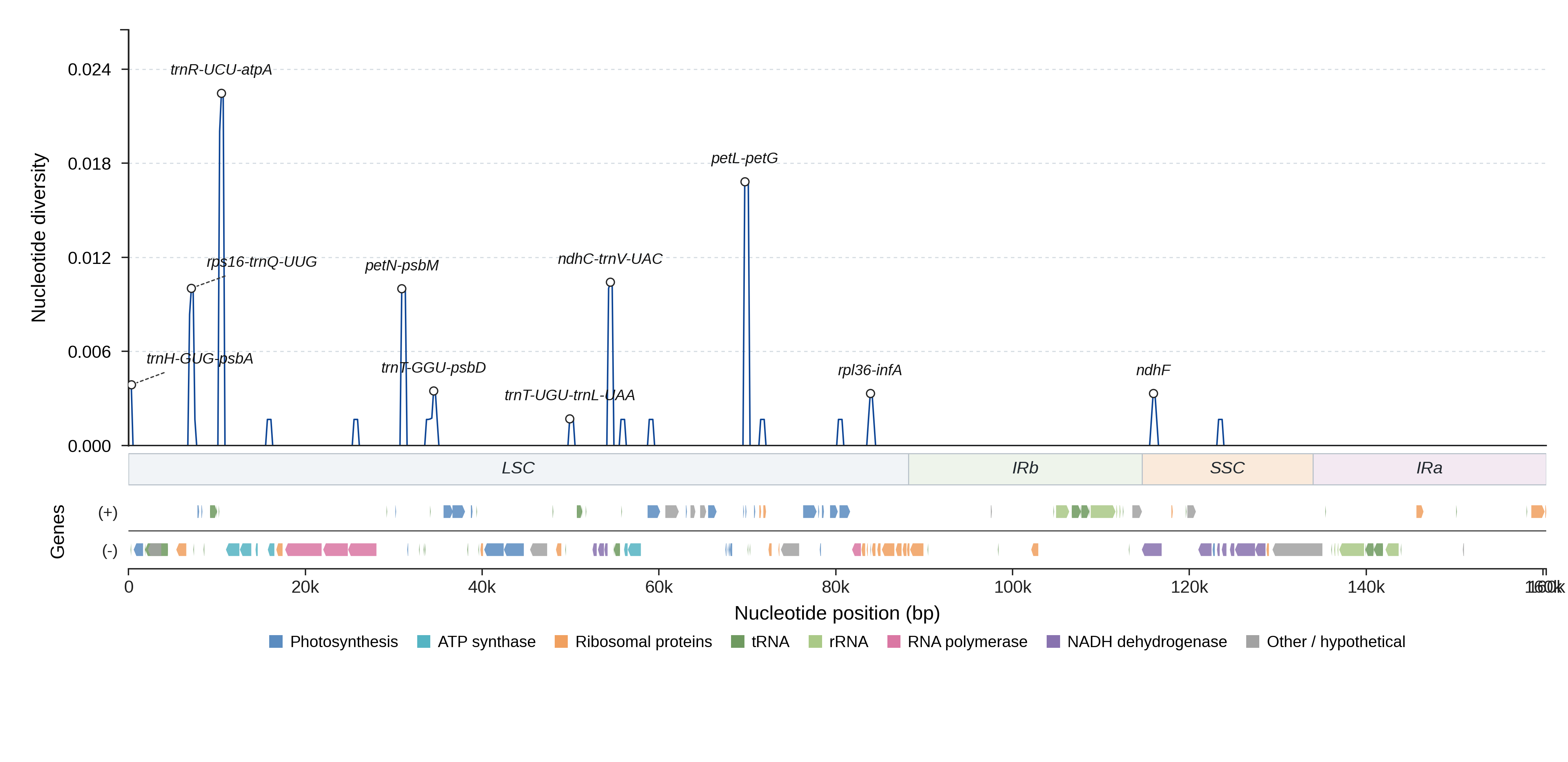 Sliding-window nucleotide diversity