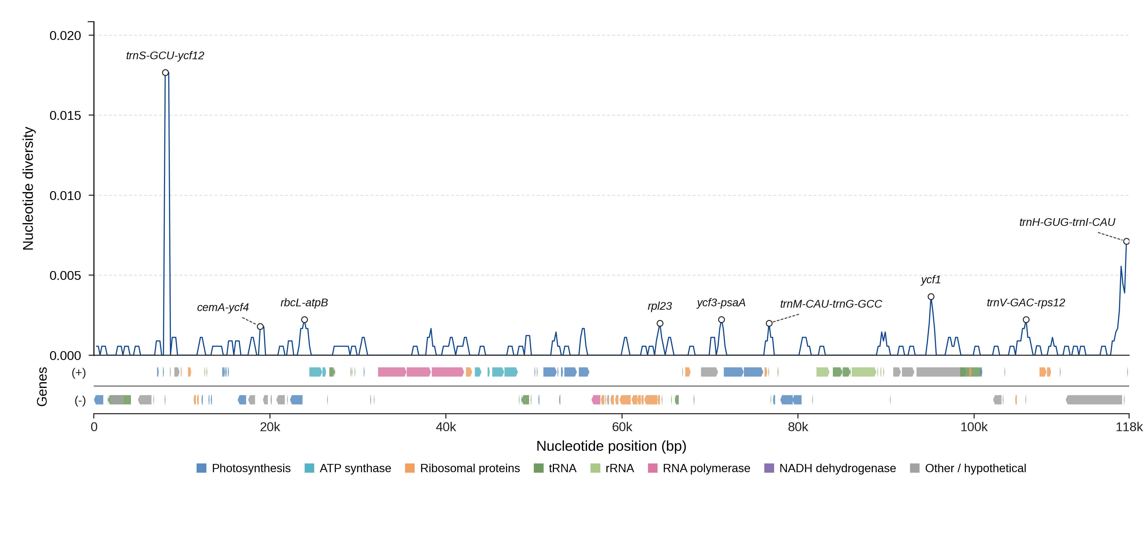 Sliding-window nucleotide diversity