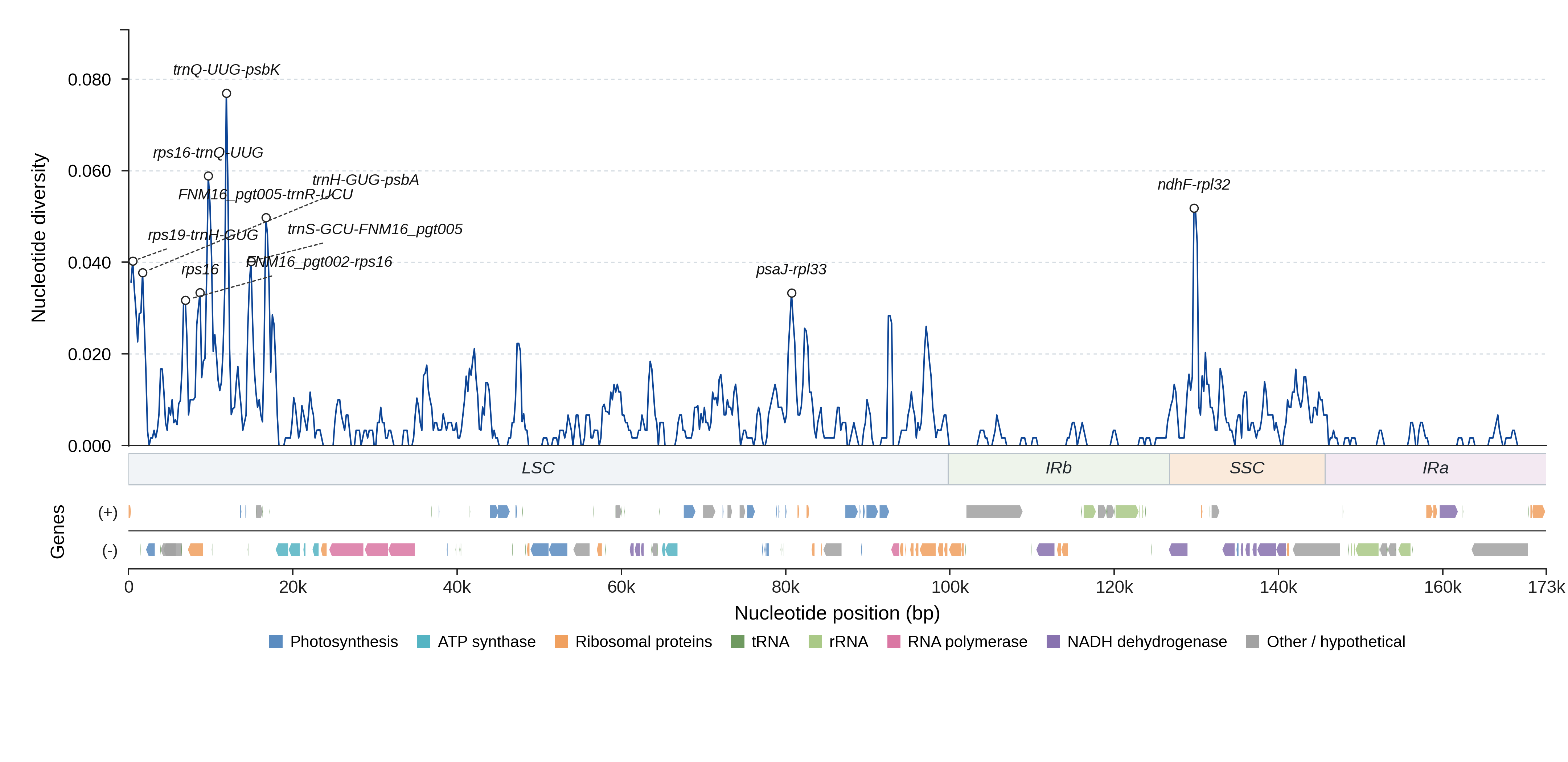 Sliding-window nucleotide diversity