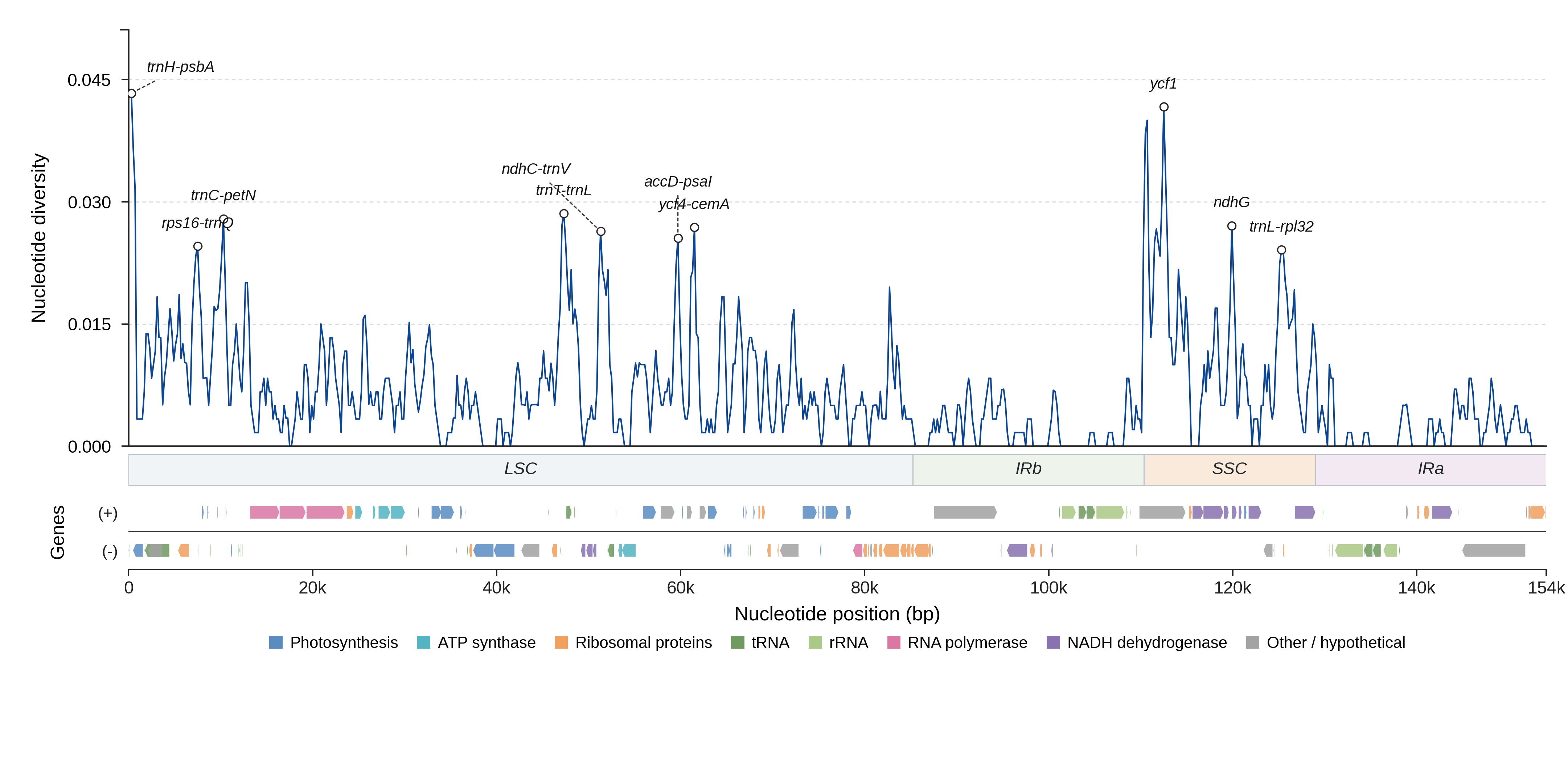 Sliding-window nucleotide diversity