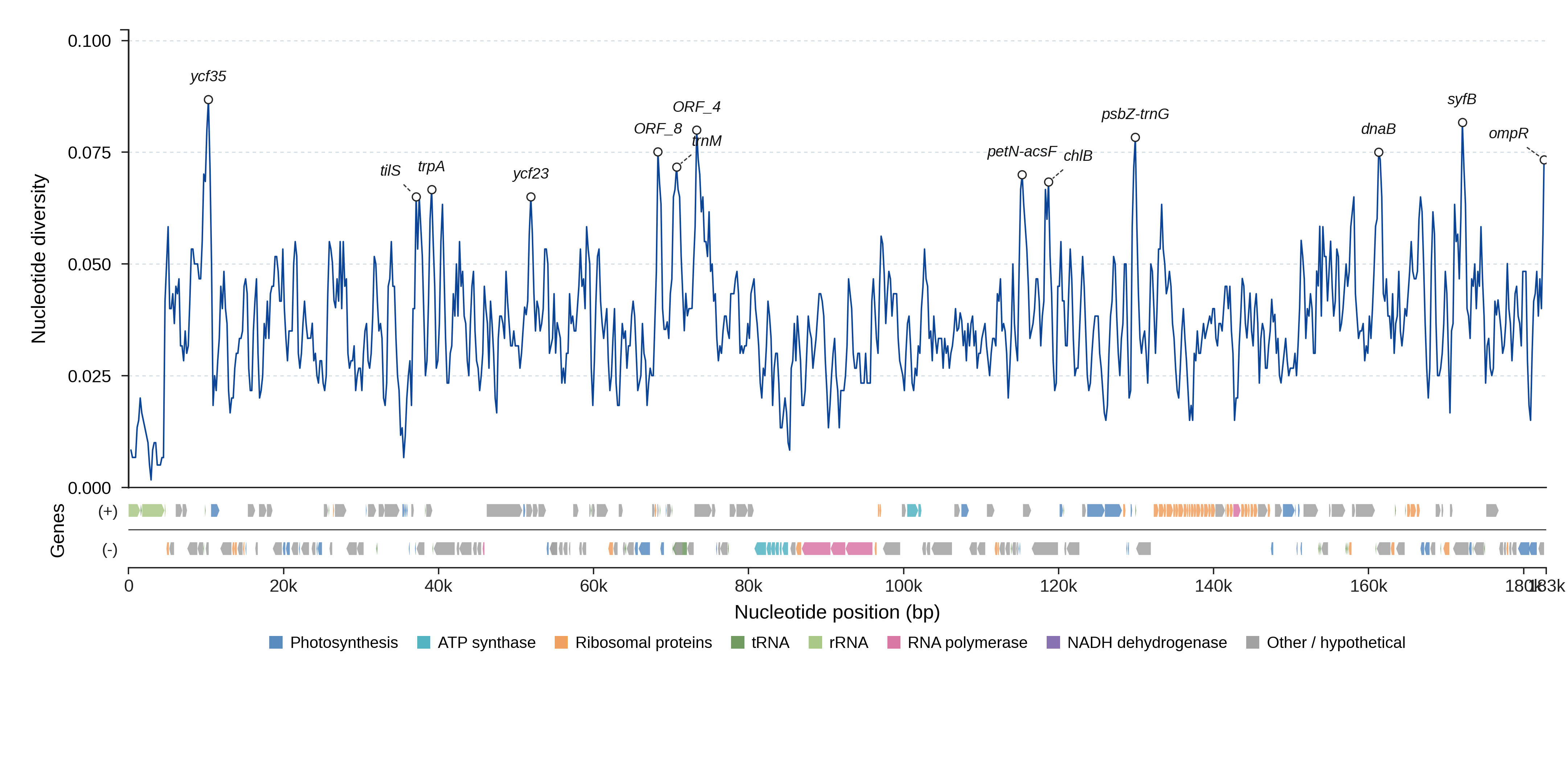 Sliding-window nucleotide diversity