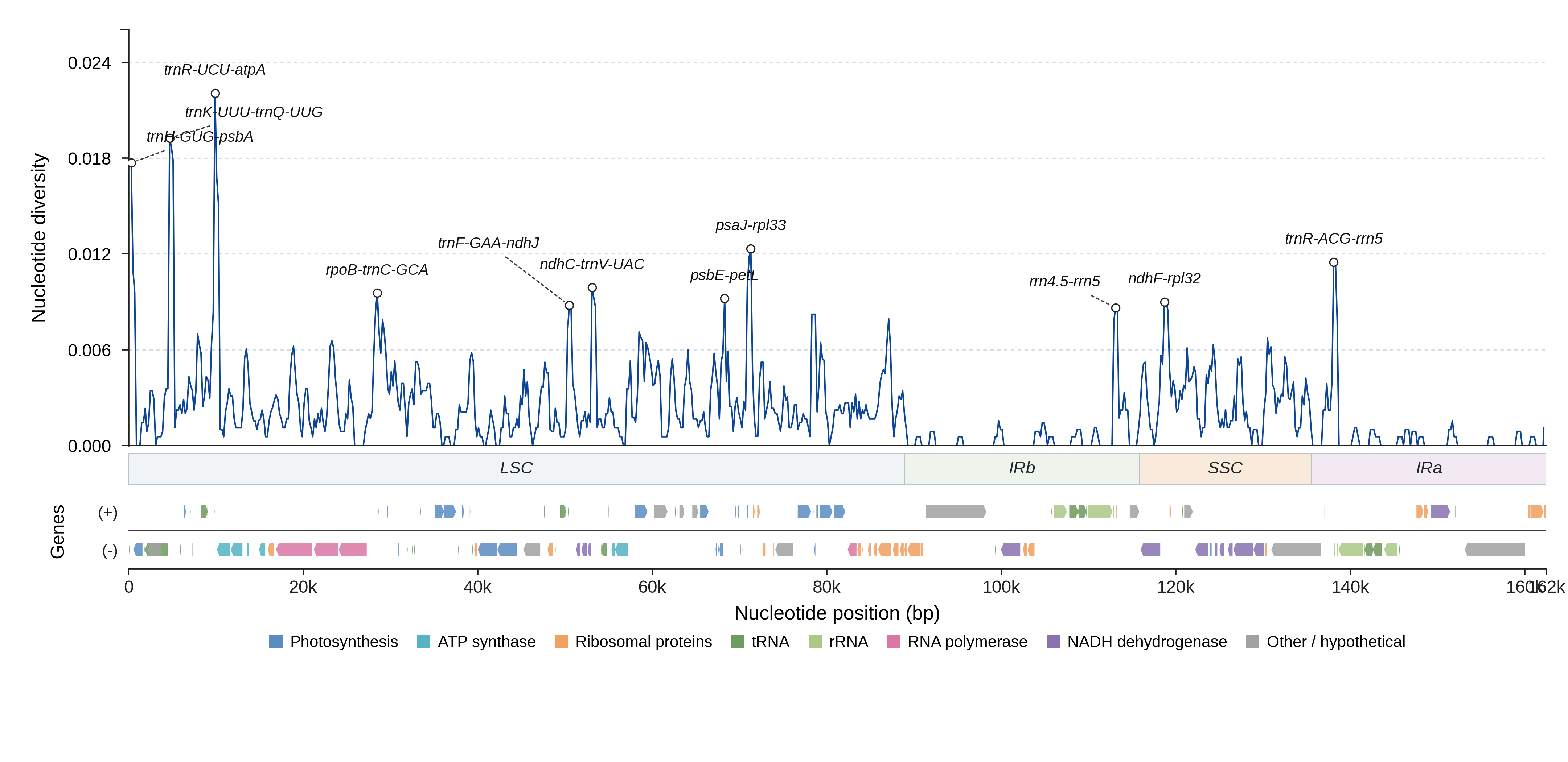 Sliding-window nucleotide diversity