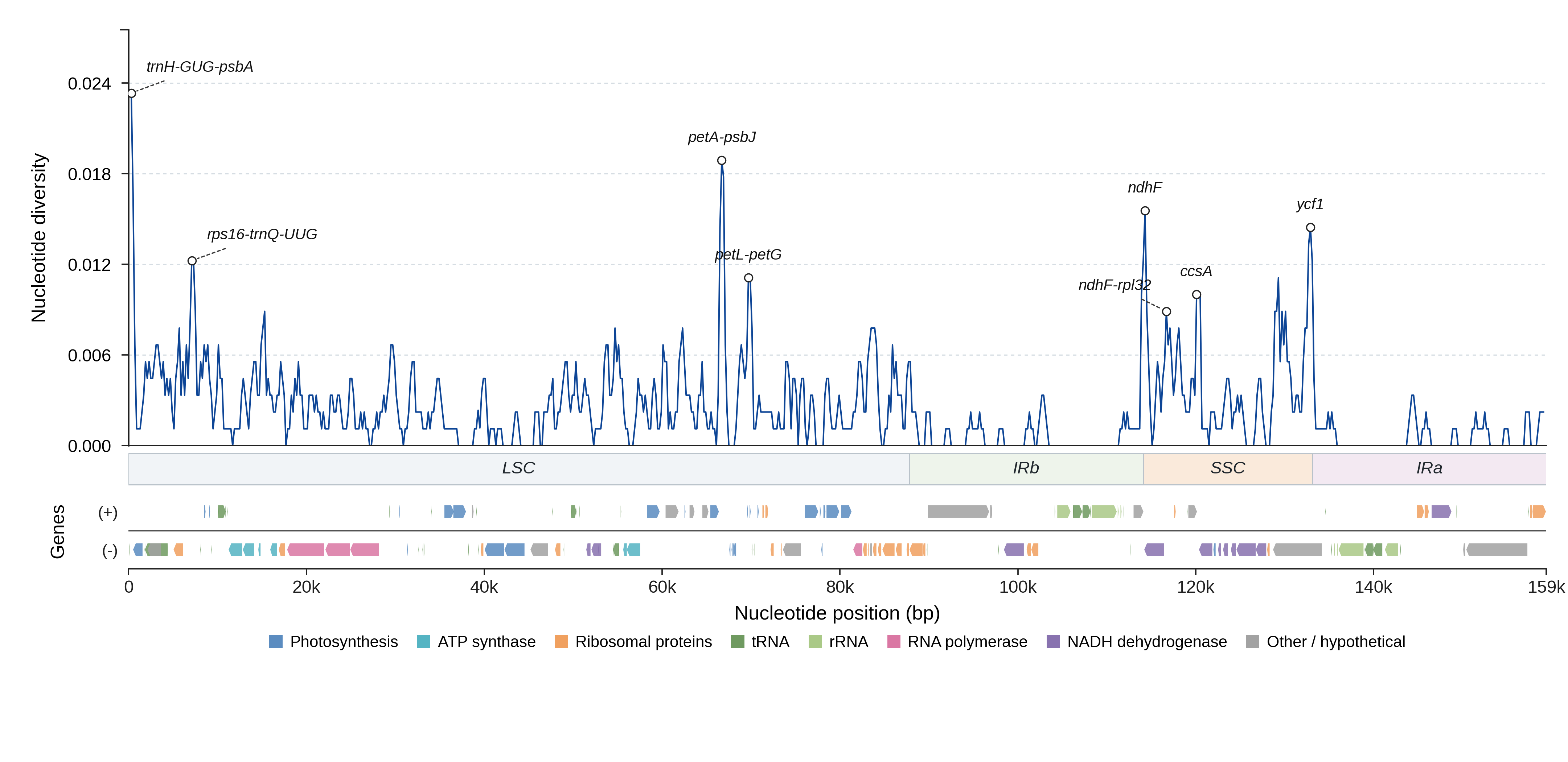 Sliding-window nucleotide diversity