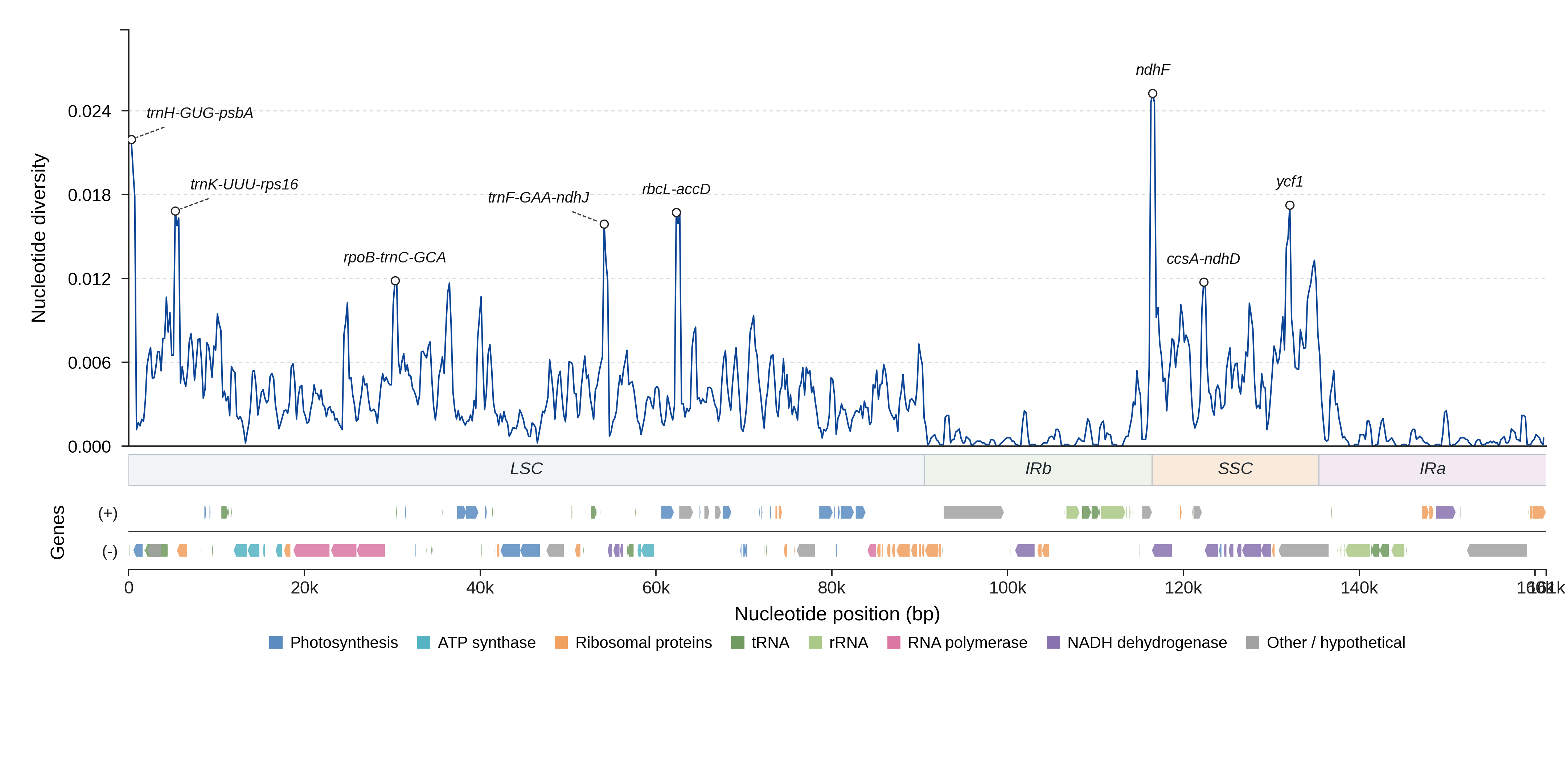 Sliding-window nucleotide diversity