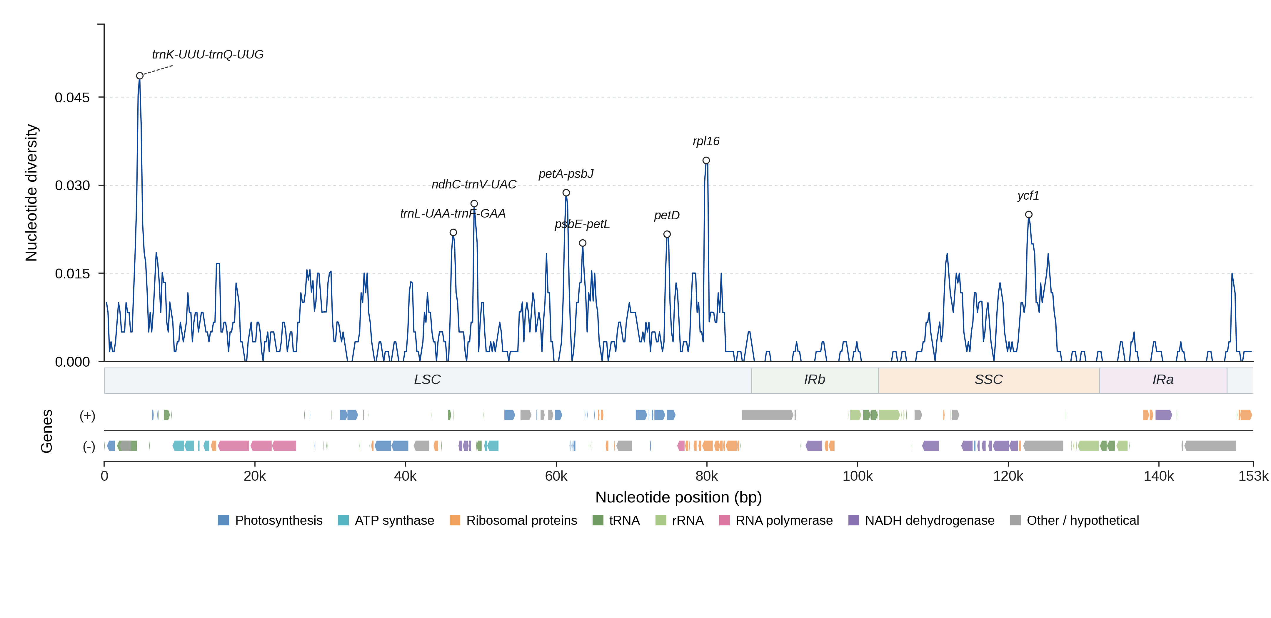 Sliding-window nucleotide diversity