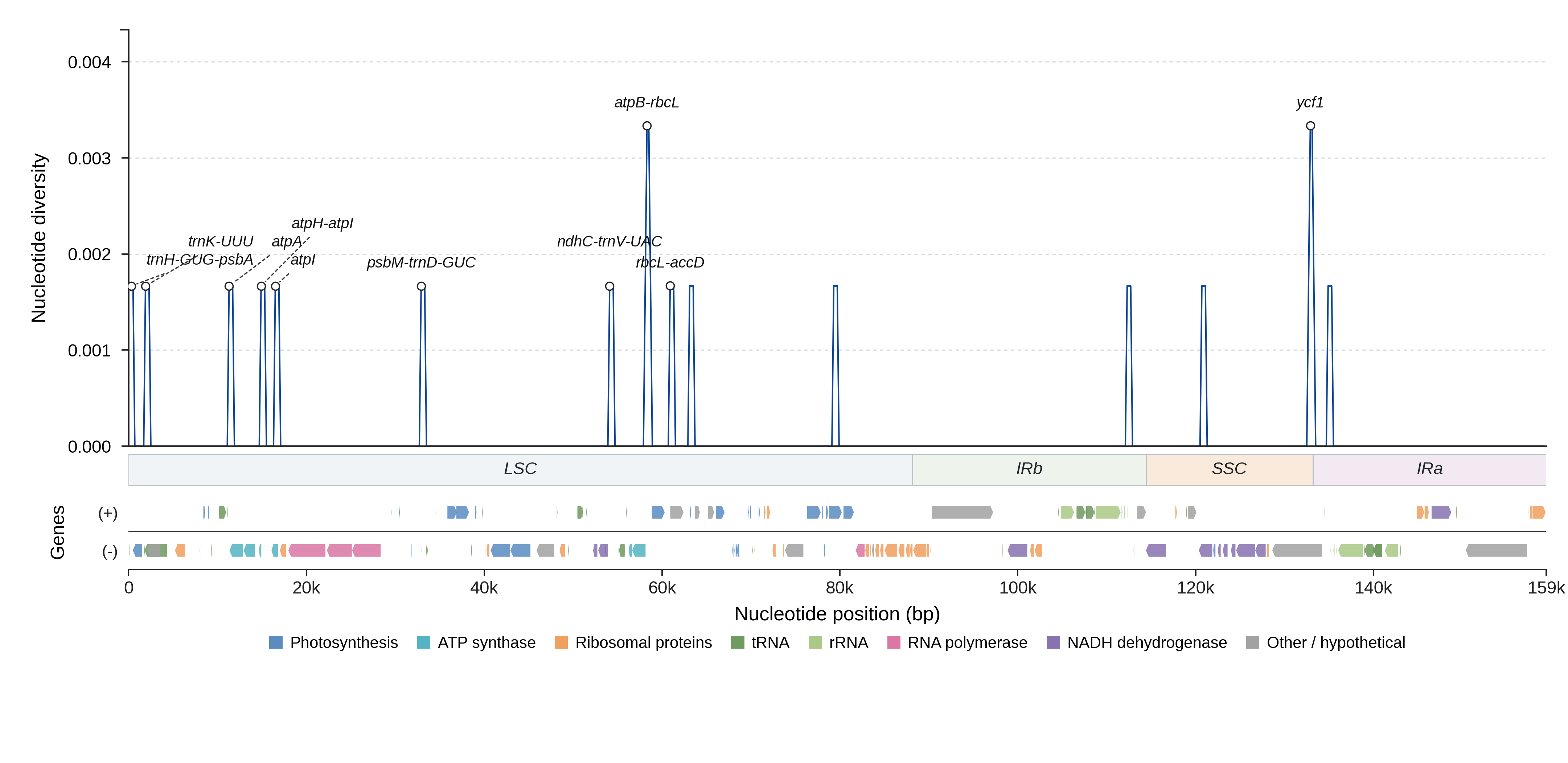 Sliding-window nucleotide diversity