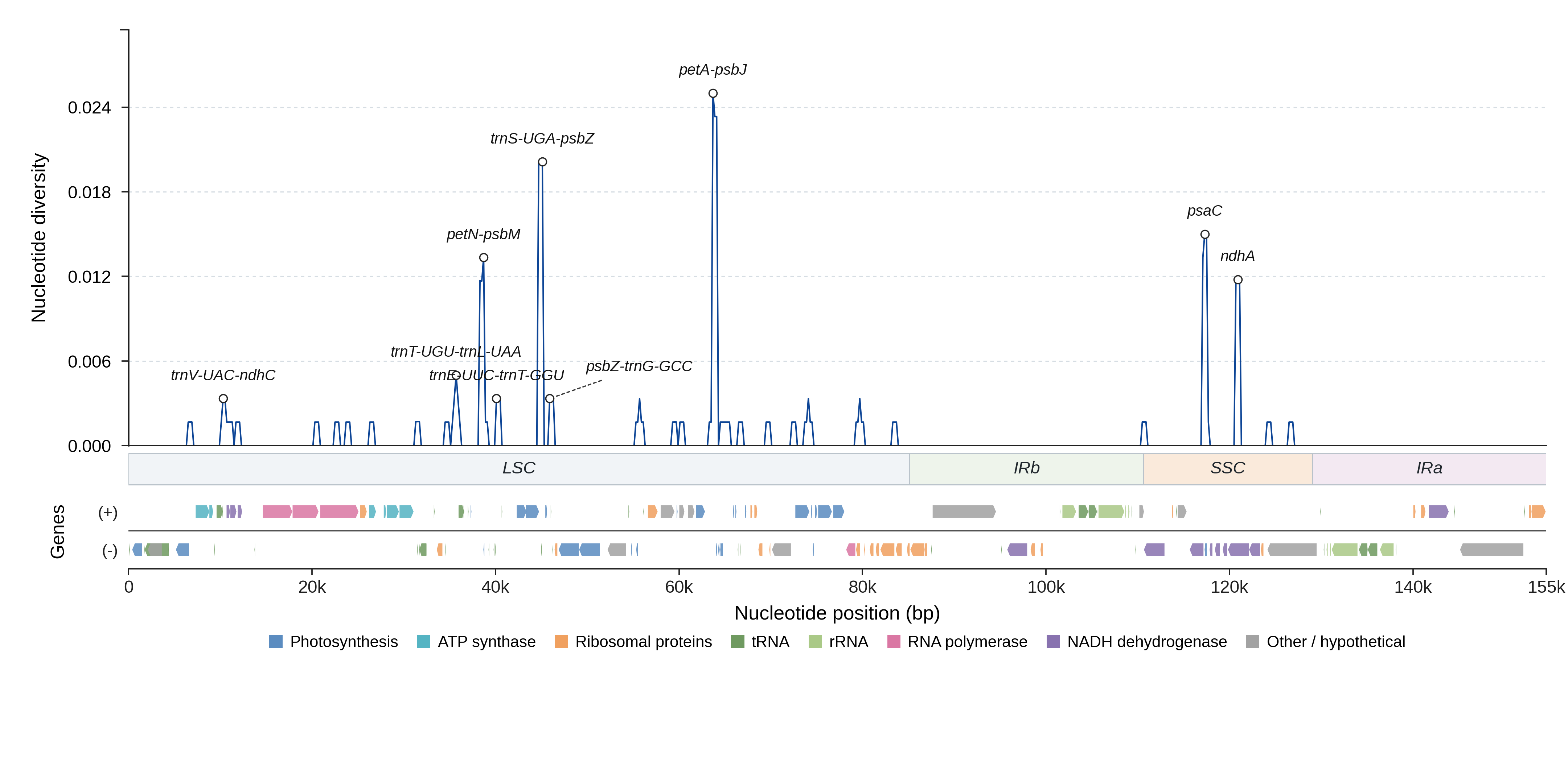 Sliding-window nucleotide diversity