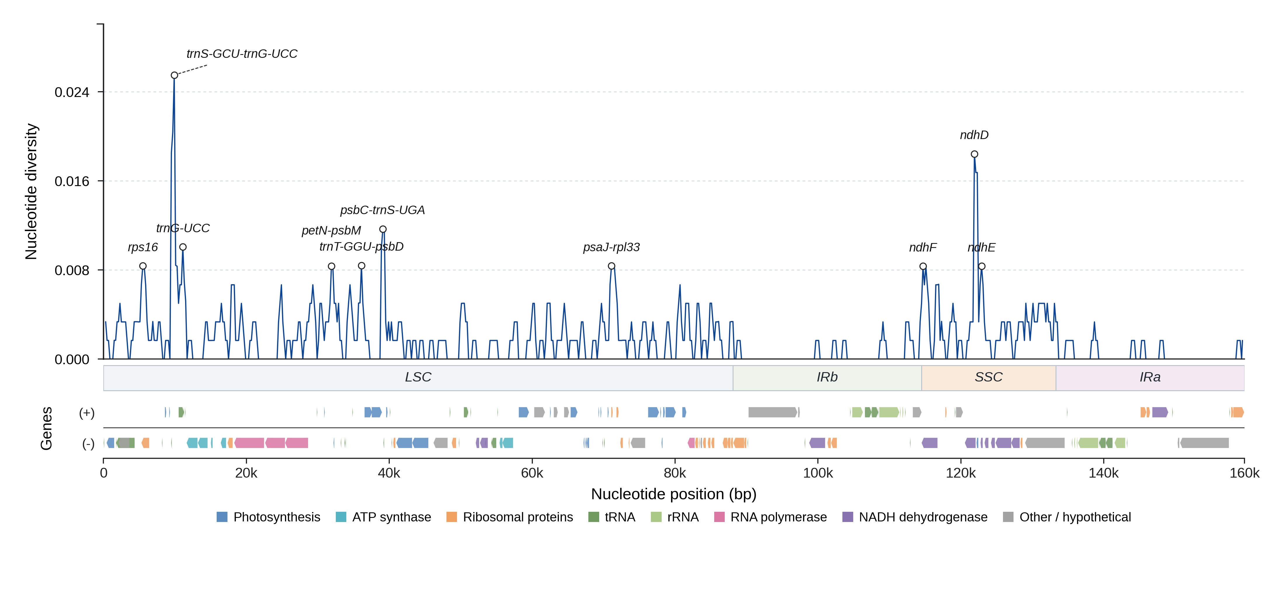 Sliding-window nucleotide diversity