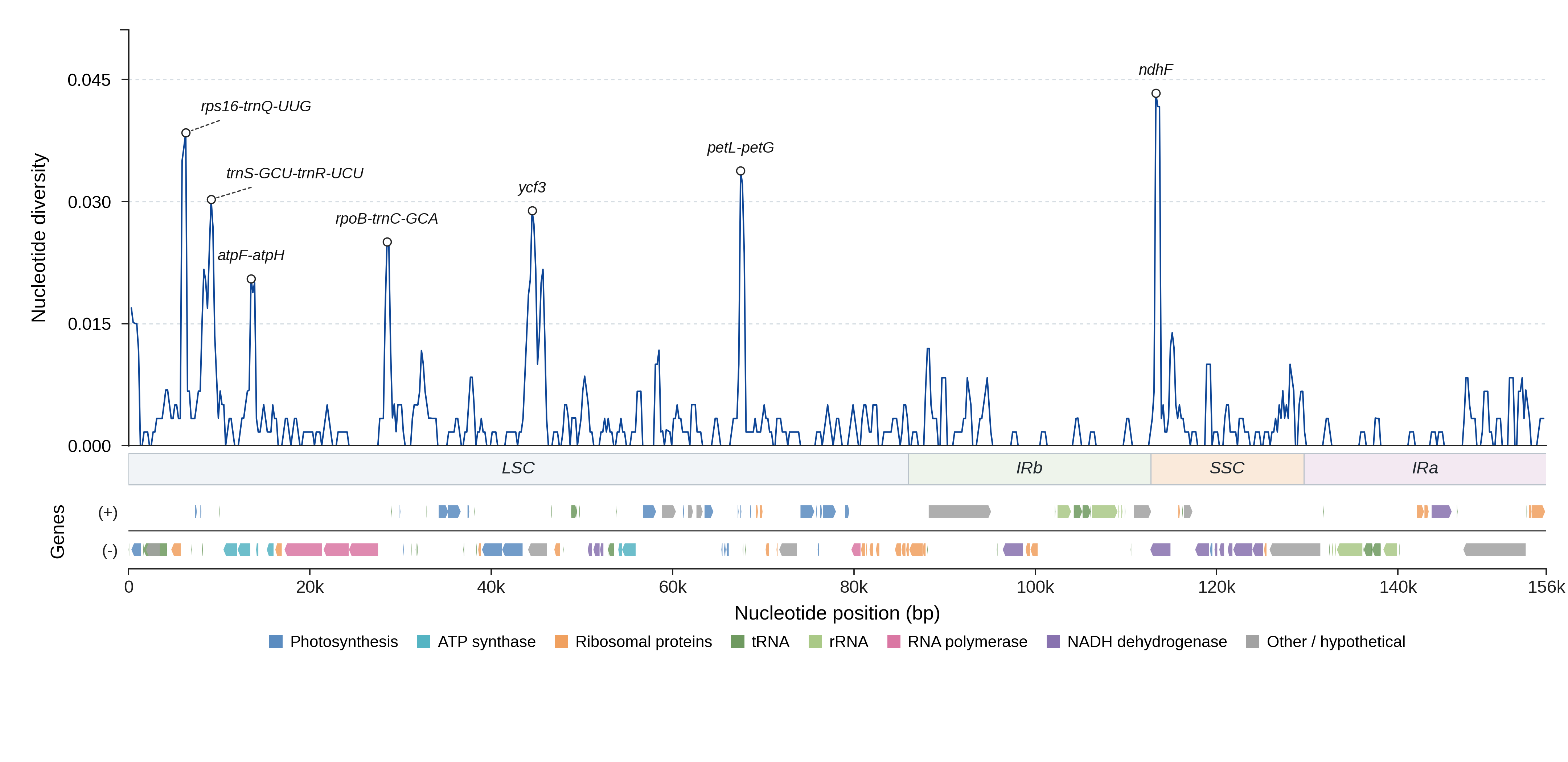 Sliding-window nucleotide diversity