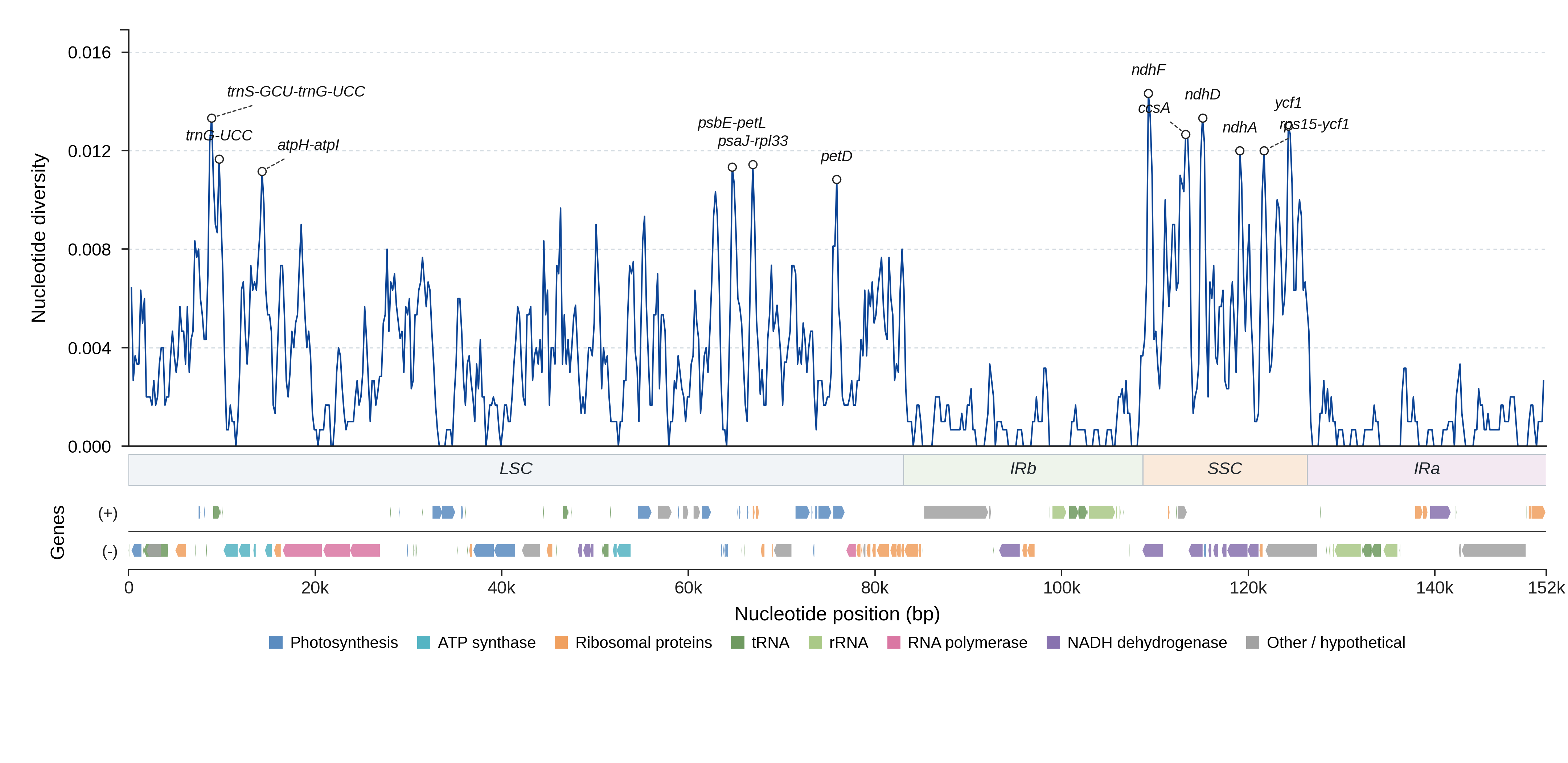 Sliding-window nucleotide diversity