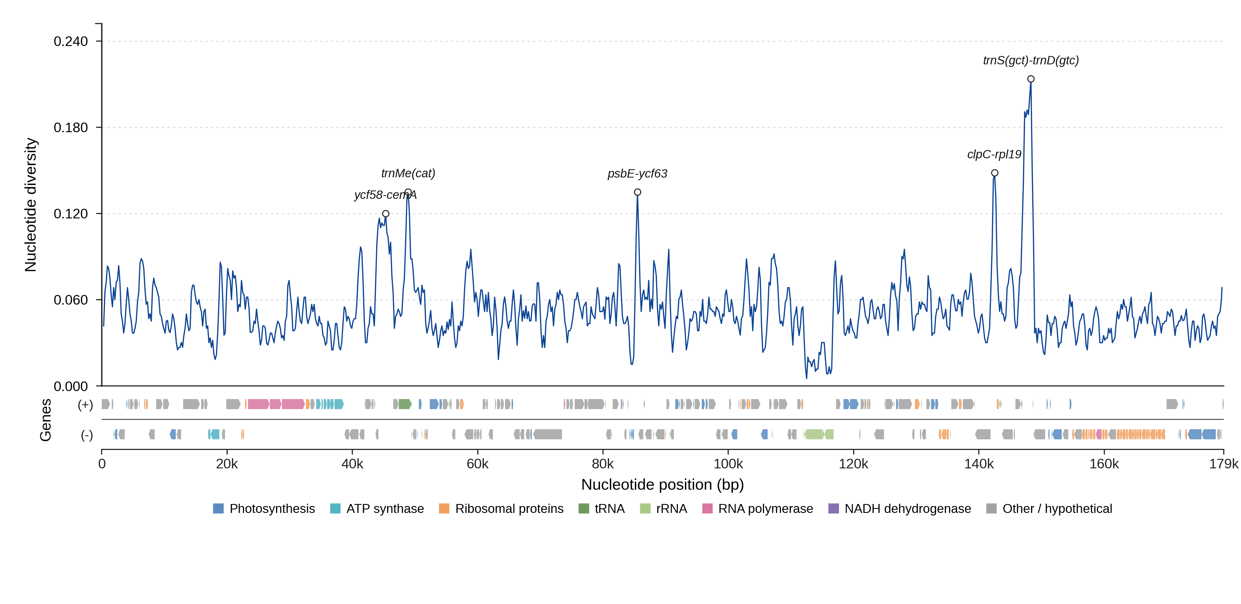 Sliding-window nucleotide diversity