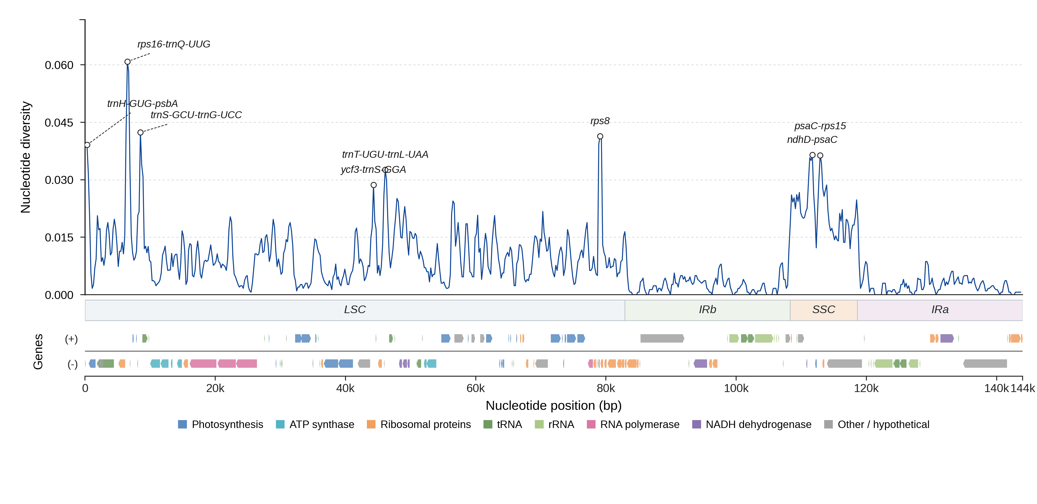 Sliding-window nucleotide diversity