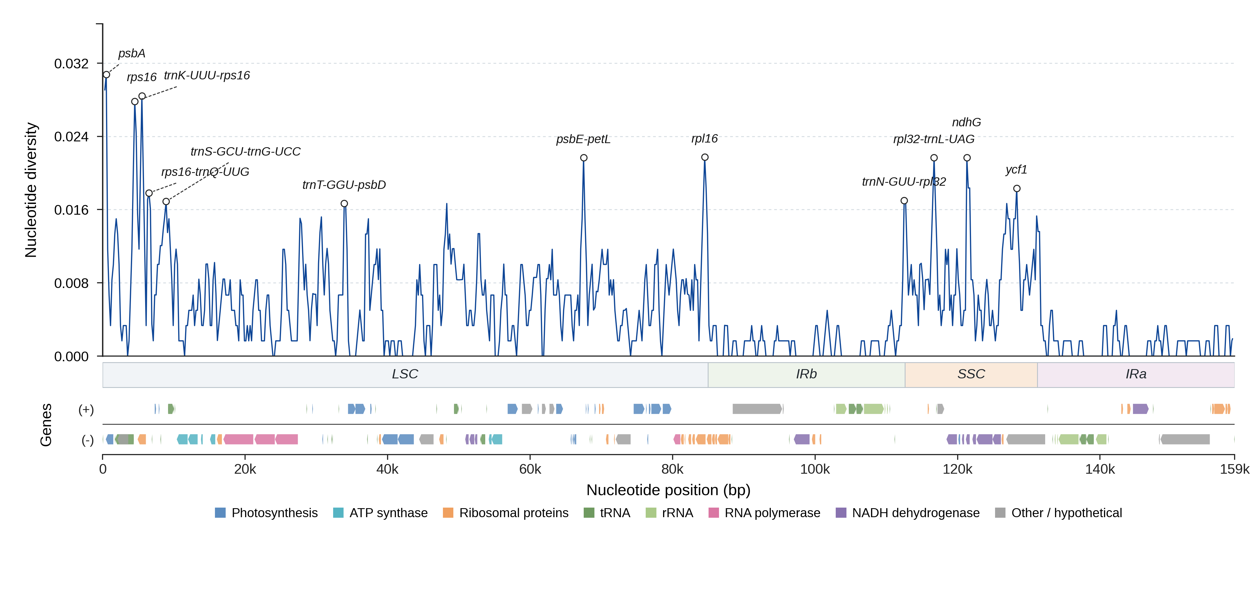 Sliding-window nucleotide diversity