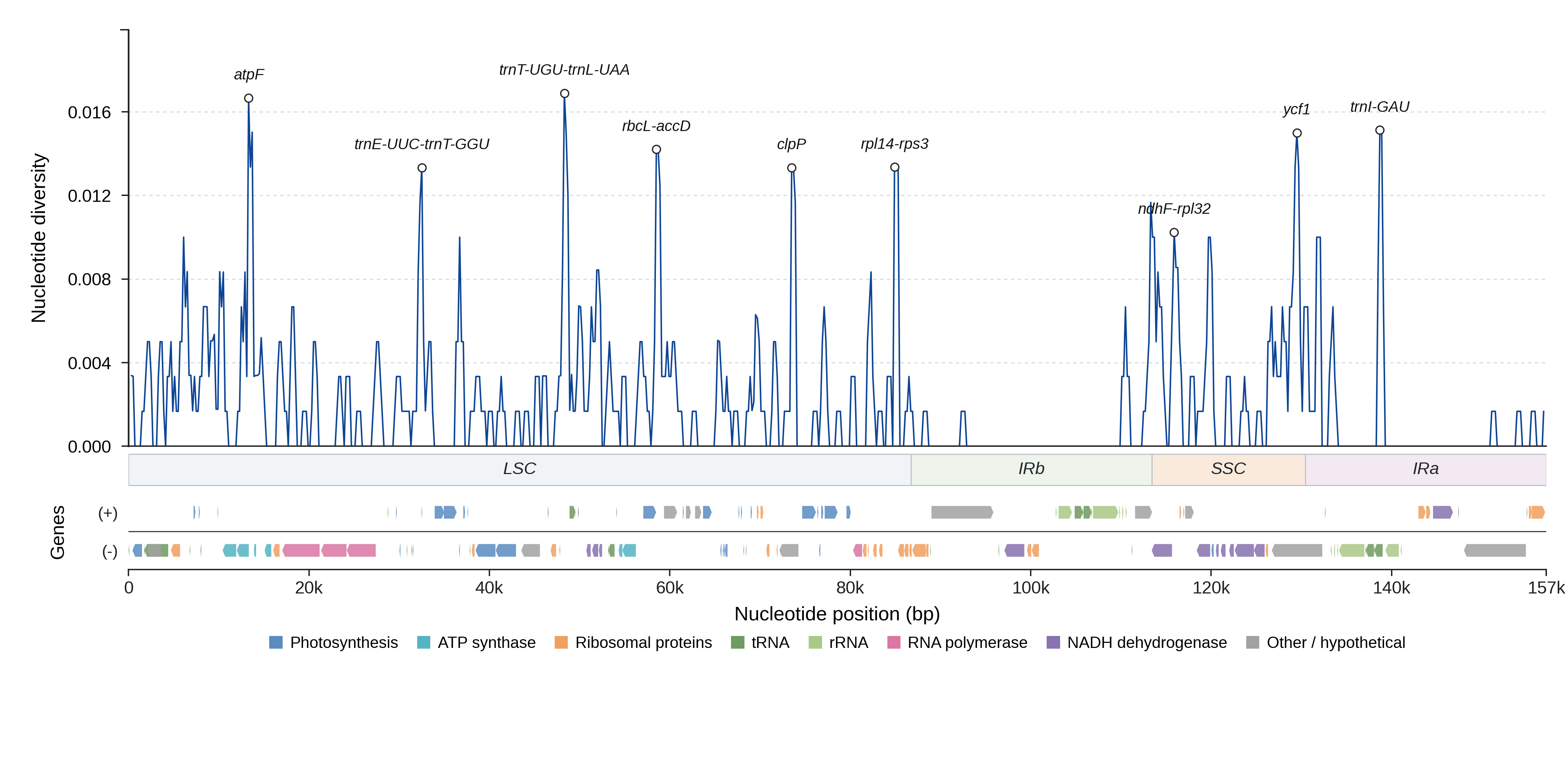 Sliding-window nucleotide diversity